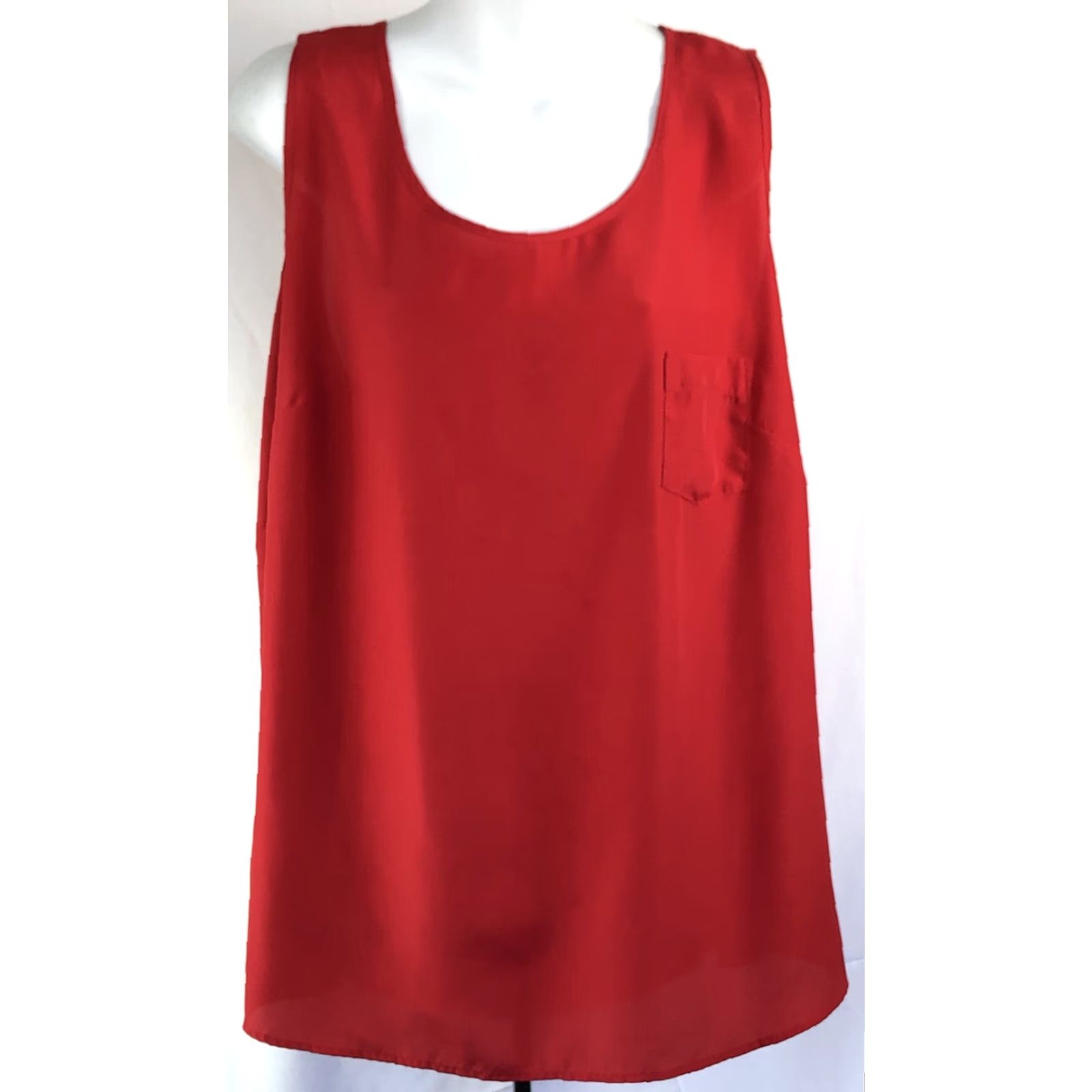 Faded Glory Faded Glory Tank Top Sleeveless Red 20W 2X Scoop Neck Pocket Flowy Valentine Women Shirt Adult Plus Size XS? Size 3XL / US 20-22 - 2 Thumbnail