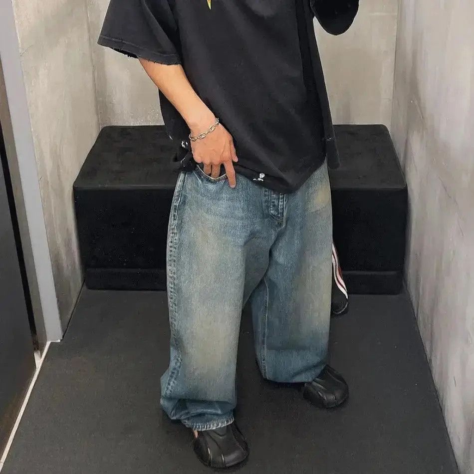 Japanese Brand Washed Blue Baggy Jeans Pants Oversized y2k Size US 34 / EU 50 - 1 Thumbnail