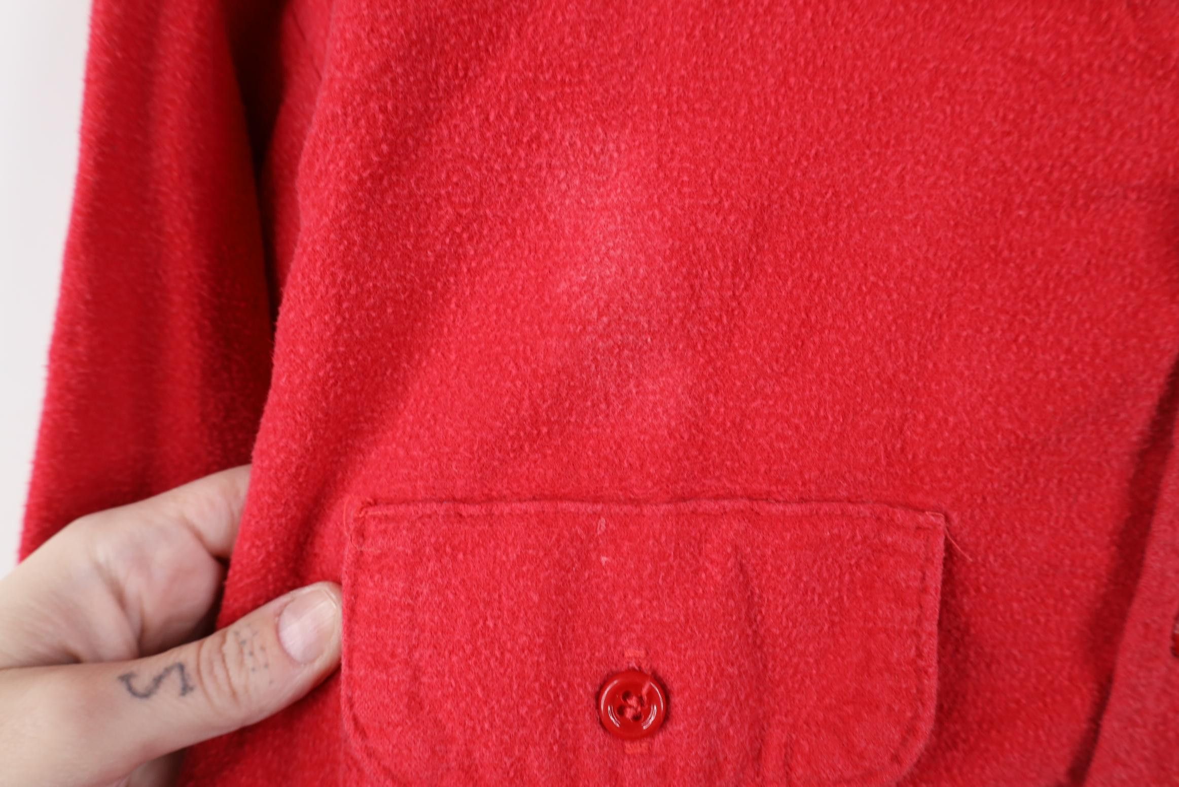 FiveBrother Vintage 70s Five Brother Chamois Cloth Button Shirt Red USA Size US XL / EU 56 / 4 - 5 Thumbnail