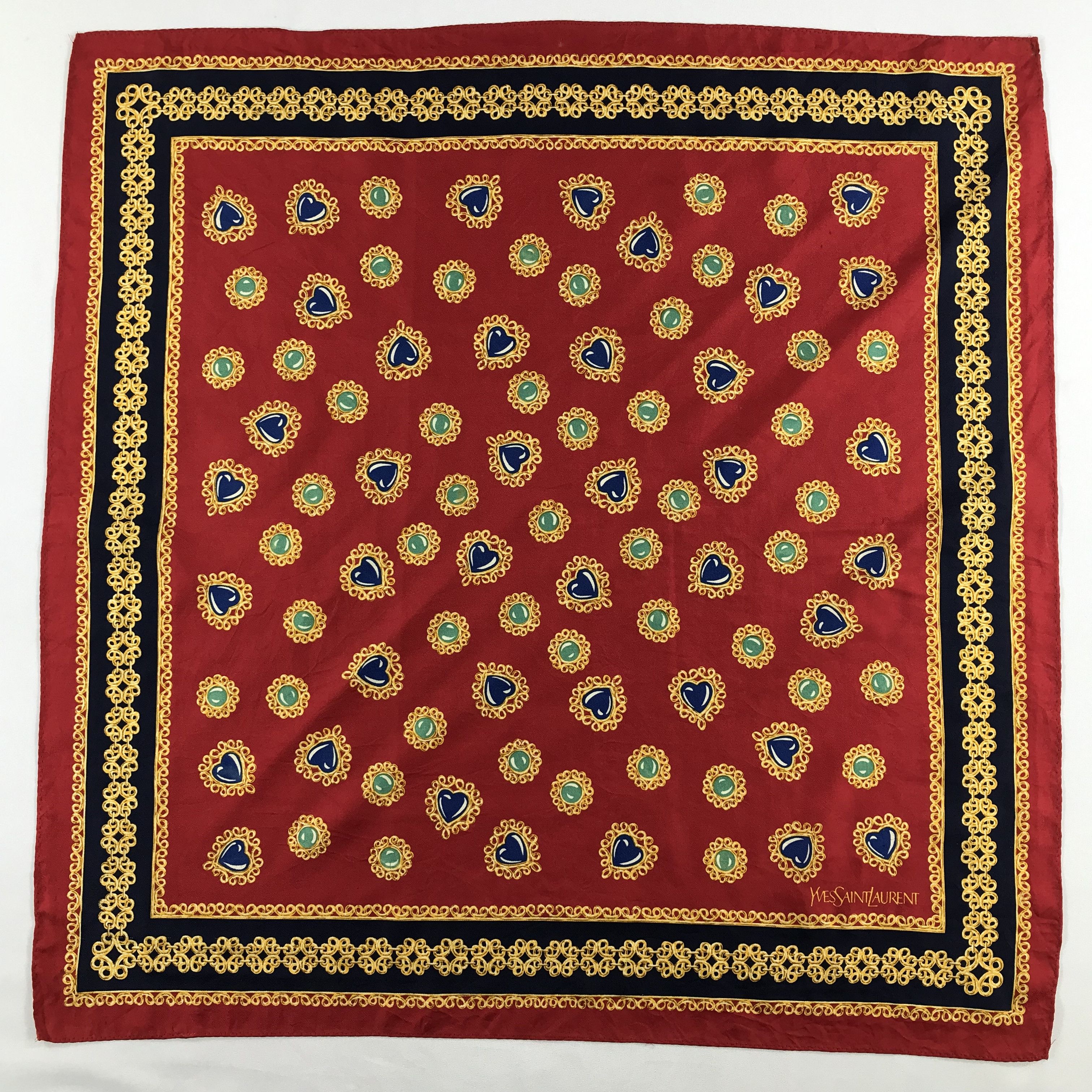 Vintage × Yves Saint Laurent Yves Saint Laurent Bandana / Handkerchief/Neckerchief -S2152 Size ONE SIZE - 1 Thumbnail