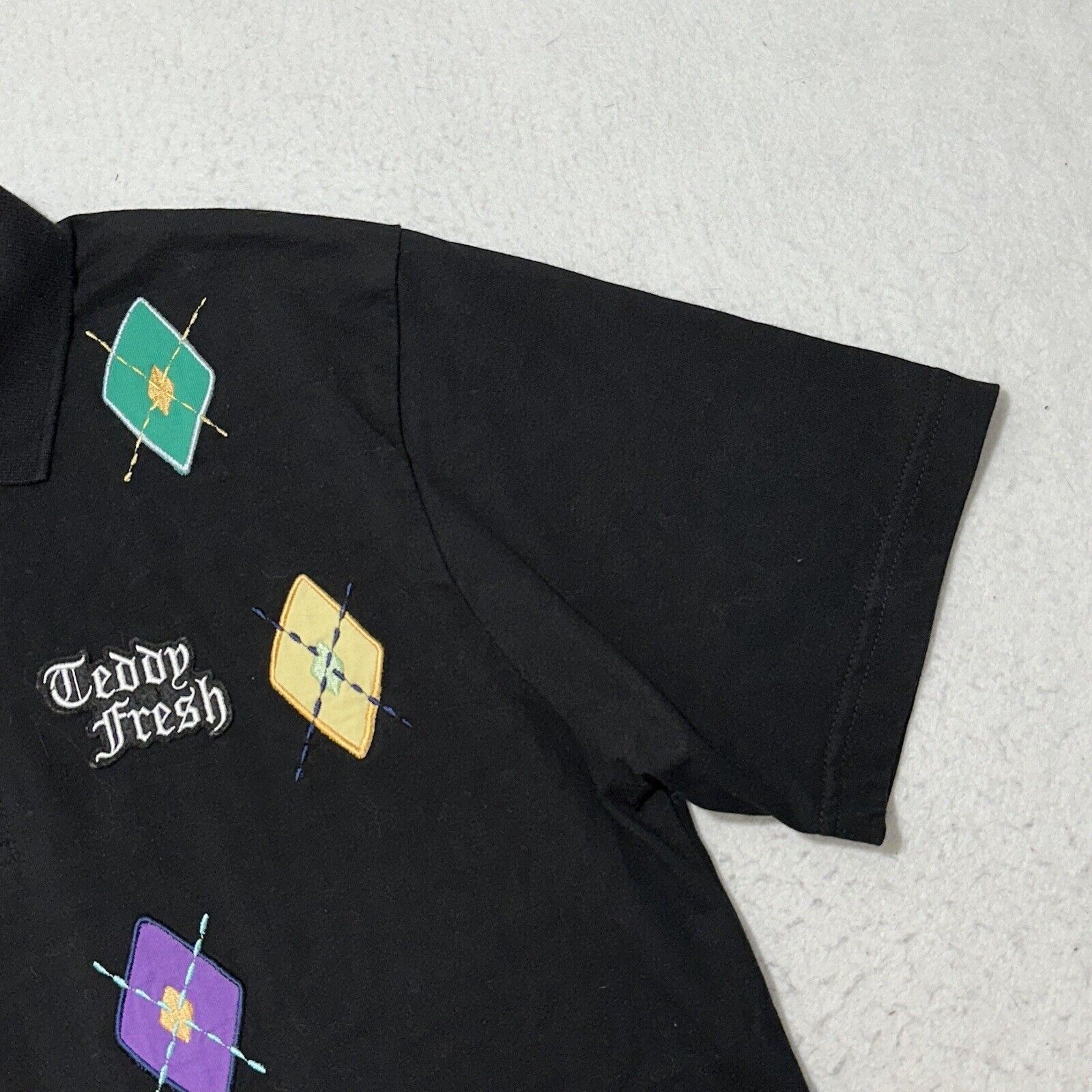 Teddy Fresh Teddy Fresh Small Argyle Applique Polo Short Sleeve Black Size US S / EU 44-46 / 1 - 6 Thumbnail