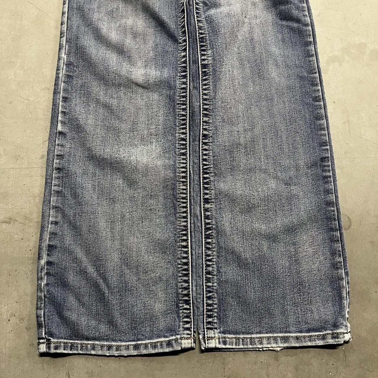 Japanese Brand × Vintage Vintage Y2K Flared Light Blue Wash Stone Washed Denim Jeans! Size US 36 / EU 52 - 5 Thumbnail