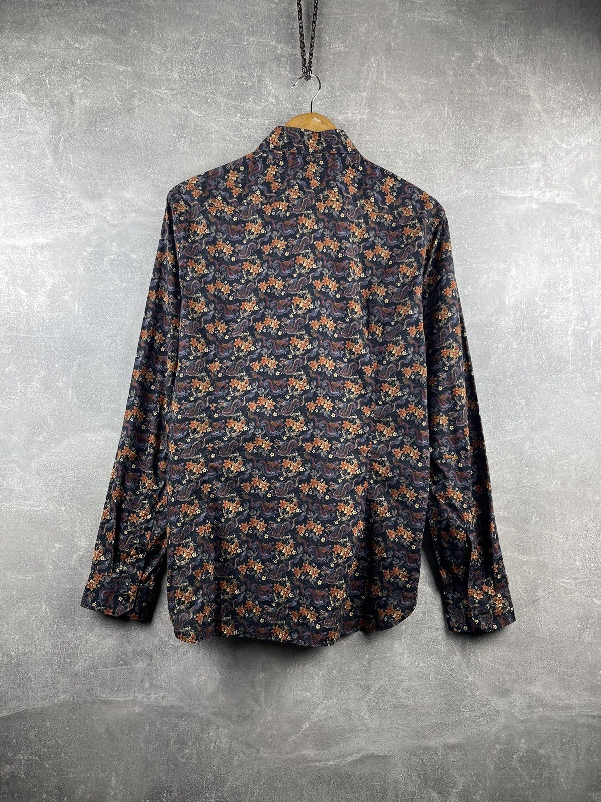 Tintoria Mattei × Vintage Tintaria Mattei Flower Cotton Luxury Slim Shirt Size US XS / EU 42 / 0 - 5 Thumbnail