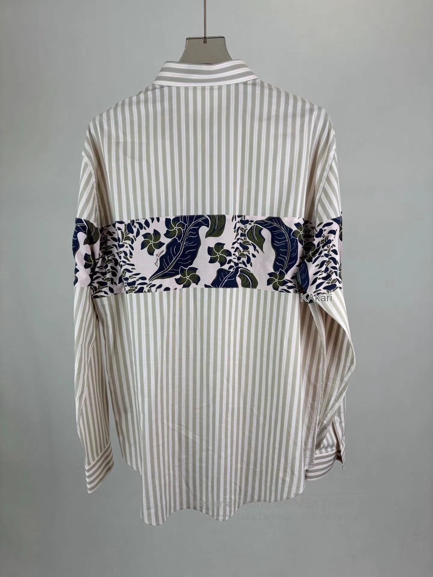Louis Vuitton Striped Long Sleeve Shirt with Floral Panel. Size US XXL / EU 58 / 5 - 2 Thumbnail