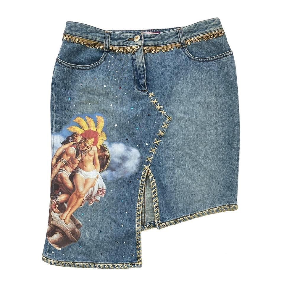 Voyage Vintage Voyage Passion midi asymmetrical denim skirt Size 30" / US 8 / IT 44 - 4 Thumbnail