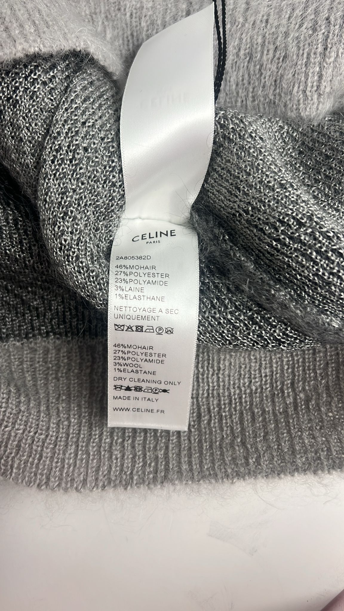 Celine × Hedi Slimane FW19 Runway Argyle Mohair Knit Sweater Size US XS / EU 42 / 0 - 20 Thumbnail