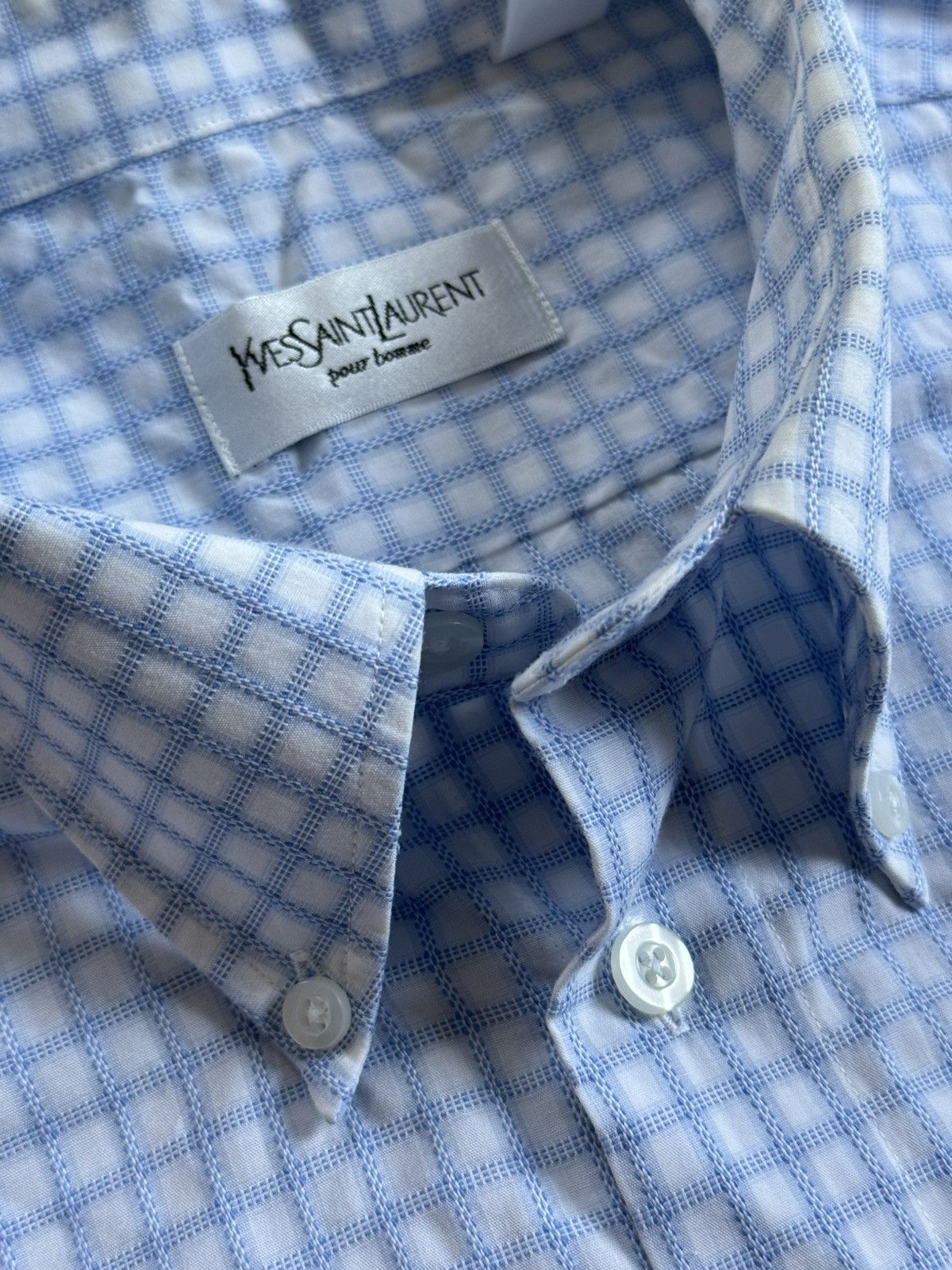 Yves Saint Laurent Yves Saint Laurent YSL L/size Chekered shirt button up polo Size US L / EU 52-54 / 3 - 5 Thumbnail