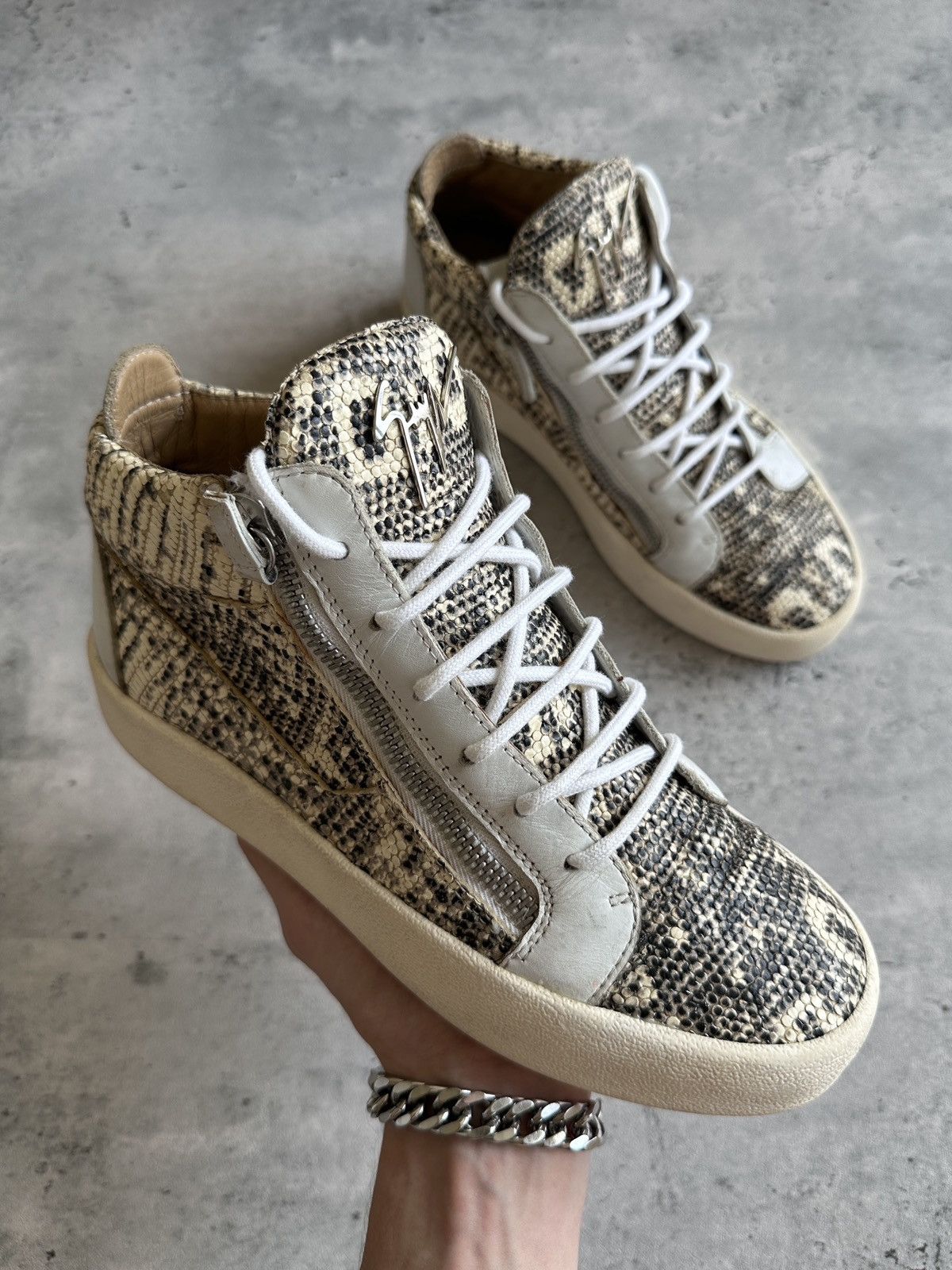 Giuseppe Zanotti KRISS PYTHON HIGH TOP SNEAKERS Size US 8 / EU 41 - 12 Thumbnail