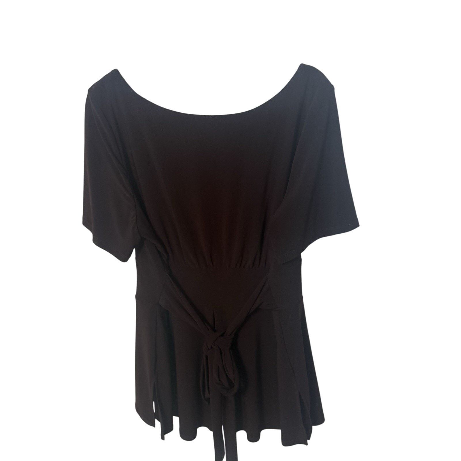Other Vintage Womens Babydoll Top Brown Tie Back Empire Waist Y2k Size XXL / US 16-18 / IT 52-54 - 3 Thumbnail
