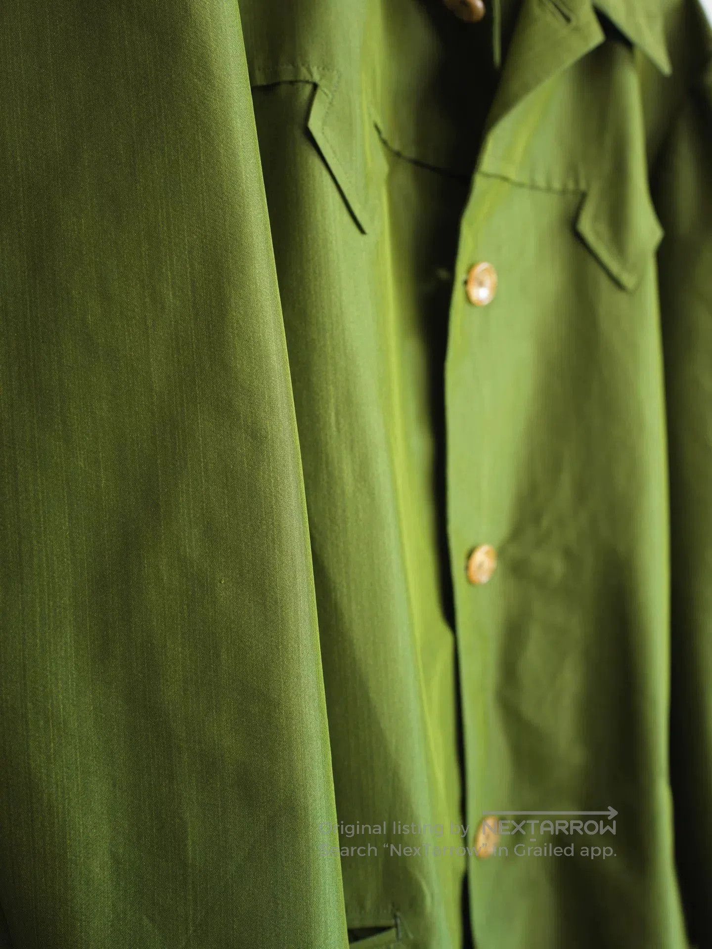 Yohji Yamamoto olive green silk blend jacket. Size M / US 6-8 / IT 42-44 - 6 Thumbnail