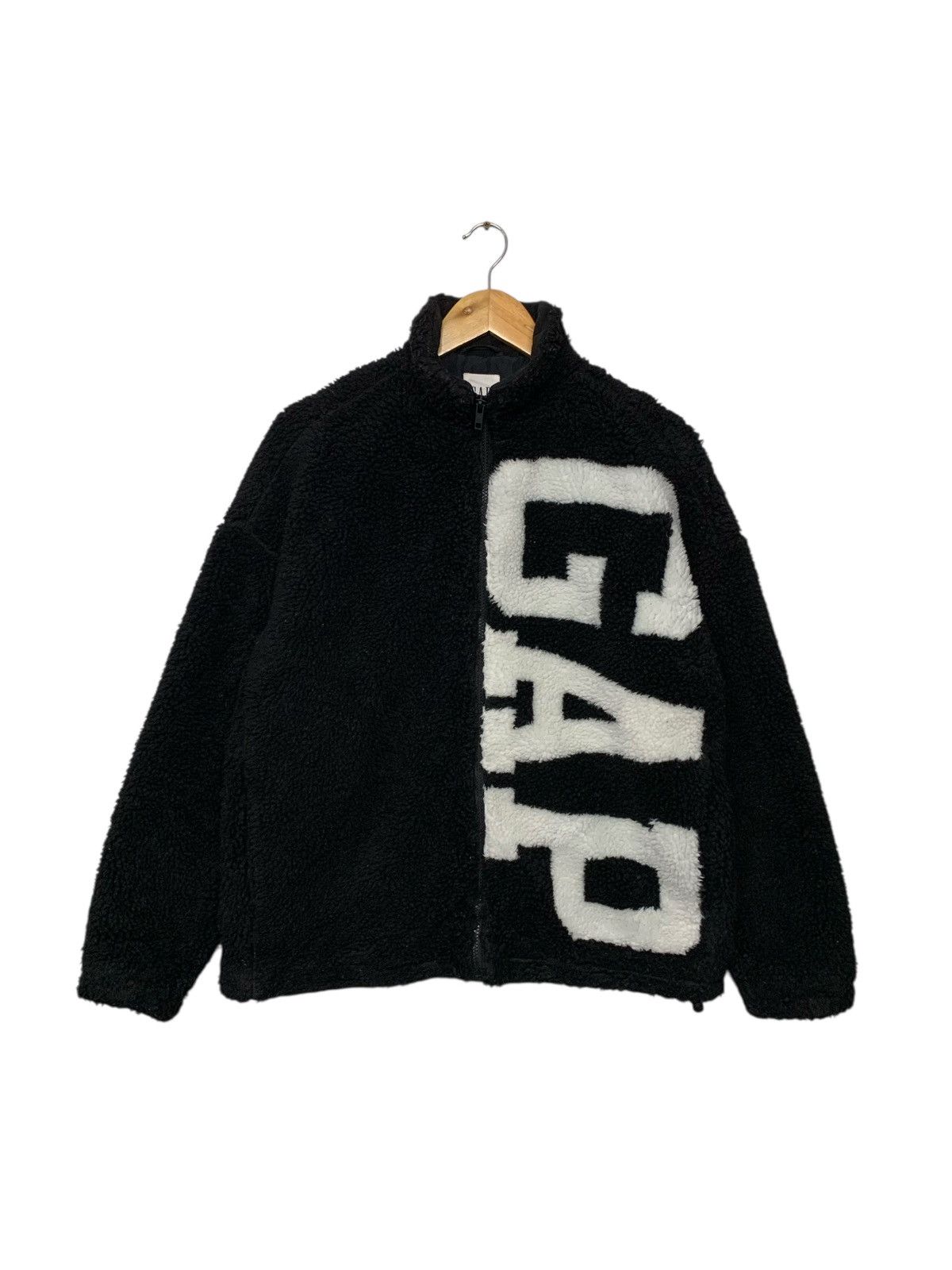 Gap Rare GAP Big Logo Sherpa Fleece Zipper Down Sweater Size US XS / EU 42 / 0 - 1 Thumbnail