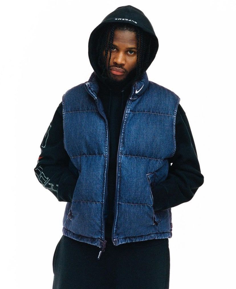 Supreme SUPREME x NIKE DENIM PUFFER VEST L SIZE | Grailed