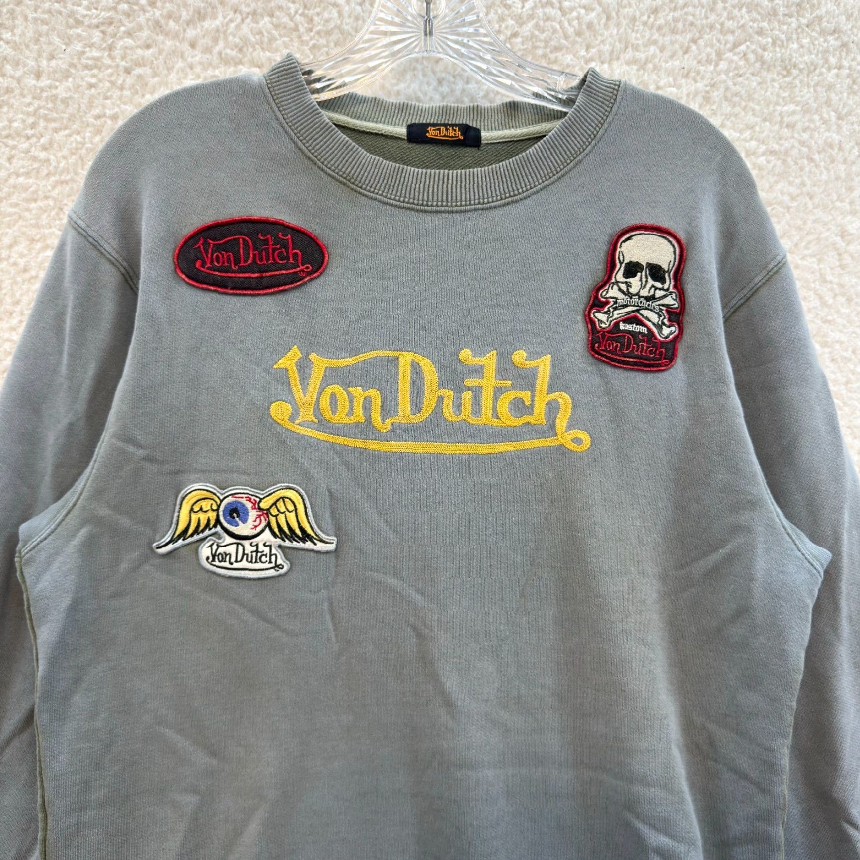 Von Dutch VINTAGE Von Dutch Sweatshirt Sweater XL Gray Grunge Goth Emo Punk Womens XL Size XL / US 12-14 / IT 48-50 - 3 Thumbnail