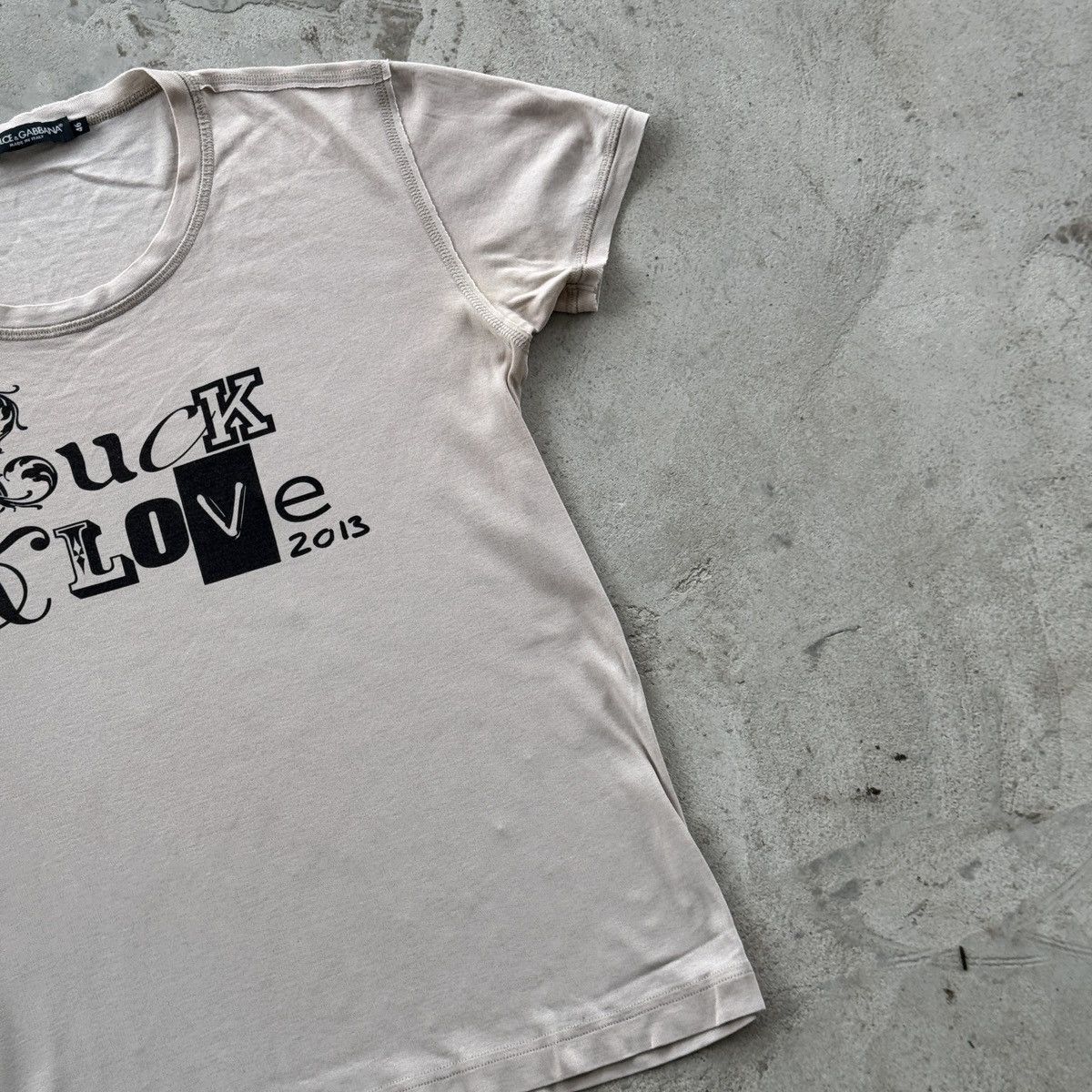 Dolce & Gabbana Dolce & Gabbana Luck & Love 2013 T-Shirt Made in Italy Size US S / EU 44-46 / 1 - 2 Thumbnail
