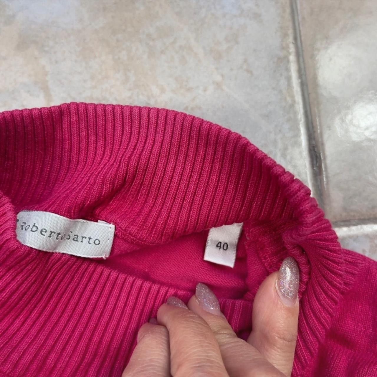 Vintage Roberto Sarto Womens Pink sweater Jumper Cotton Size M 40. Size M / US 6-8 / IT 42-44 - 6 Thumbnail