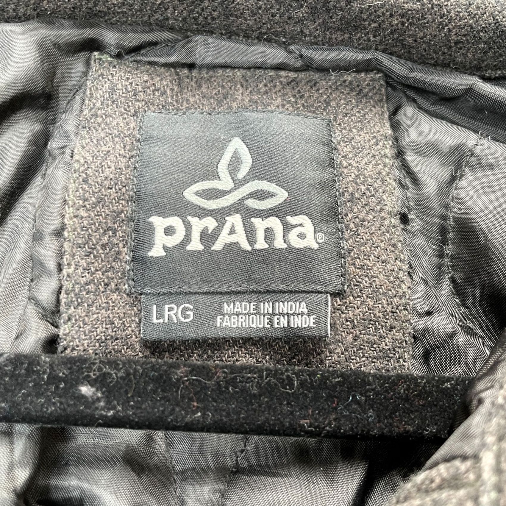 Prana Prana Jacket Mens L Gray Quilted Flannel Lined Cotton Snap Front Hiking Coat Coa t Short Pockets Size US L / EU 52-54 / 3 - 4 Thumbnail