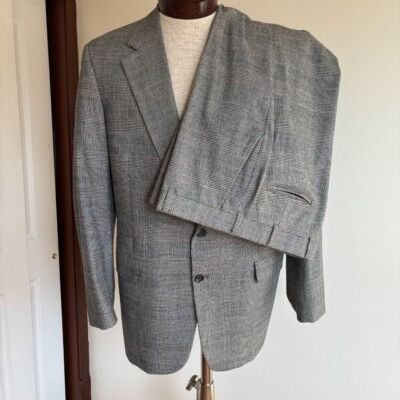 Other Cromwell Juster's Custom Suit Sz 44-46 Windowpane Wool Two B Size 44R - 2 Thumbnail