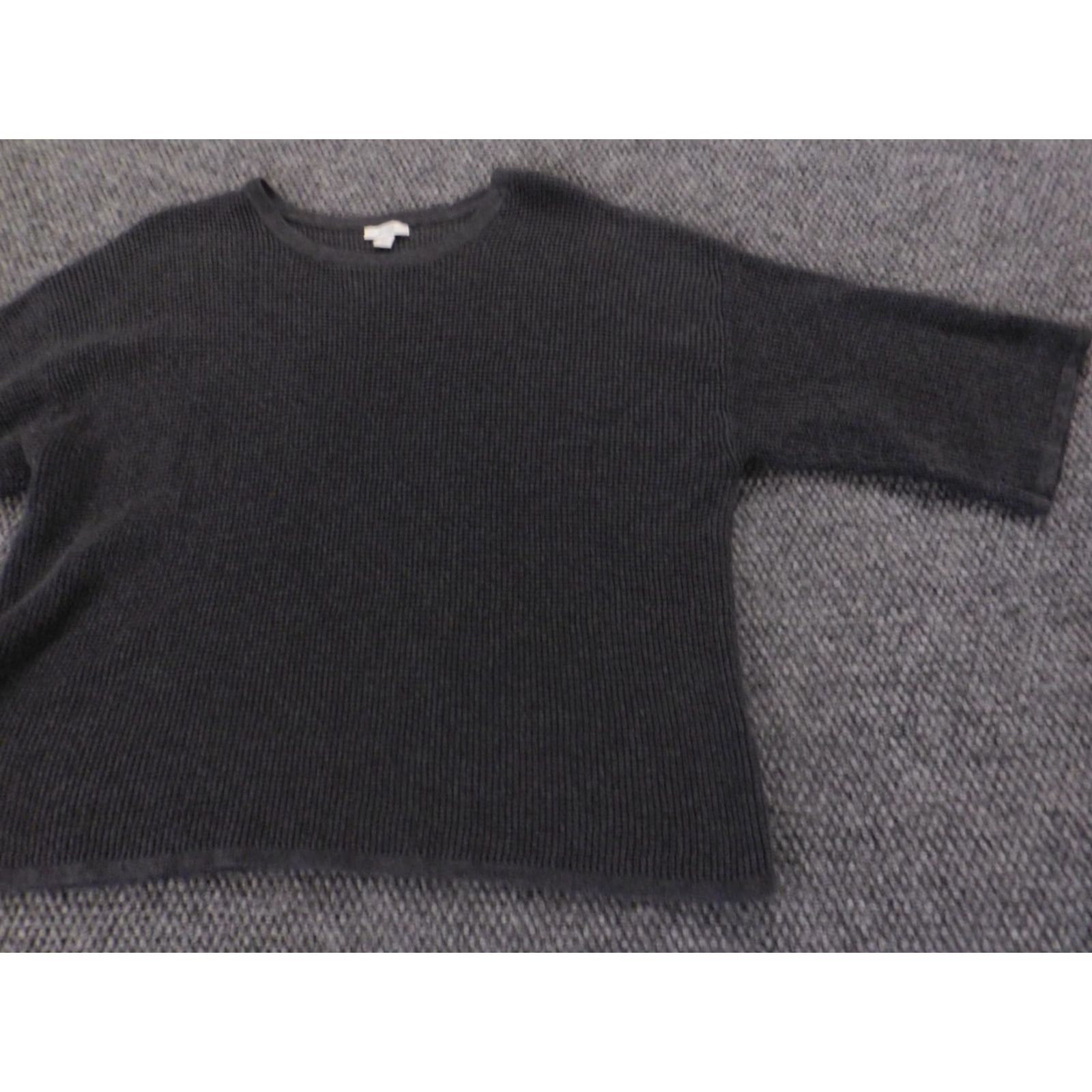 J. Jill J. Jill Womens Sweater XS Gray Solid Cable-Knit Crew Neck 3/4 Sleeve Pullover Cotton Viscose Stretch Button Pullover Winter Mens? Wait genders. End. Size XS / US 0-2 / IT 36-38 - 2 Thumbnail