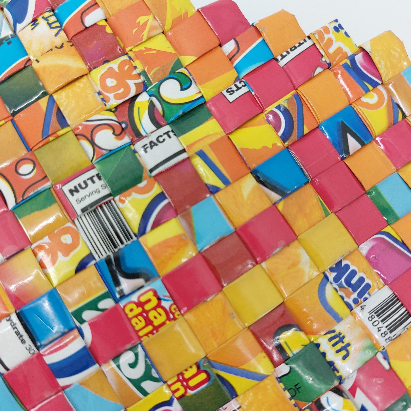 Handmade Handmade Recycled Woven Zip Purse Clutch Gum Candy Wrapper Size ONE SIZE - 10 Thumbnail
