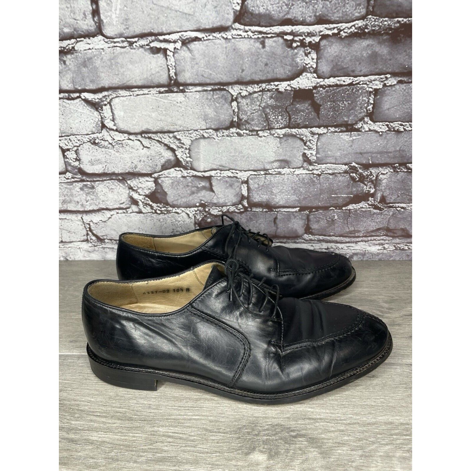 Pronto Uomo PRONTO UOMO Black Leather Split Toe Oxfords Lace Up Shoes Me Size US 10.5 / EU 43-44 - 17 Thumbnail
