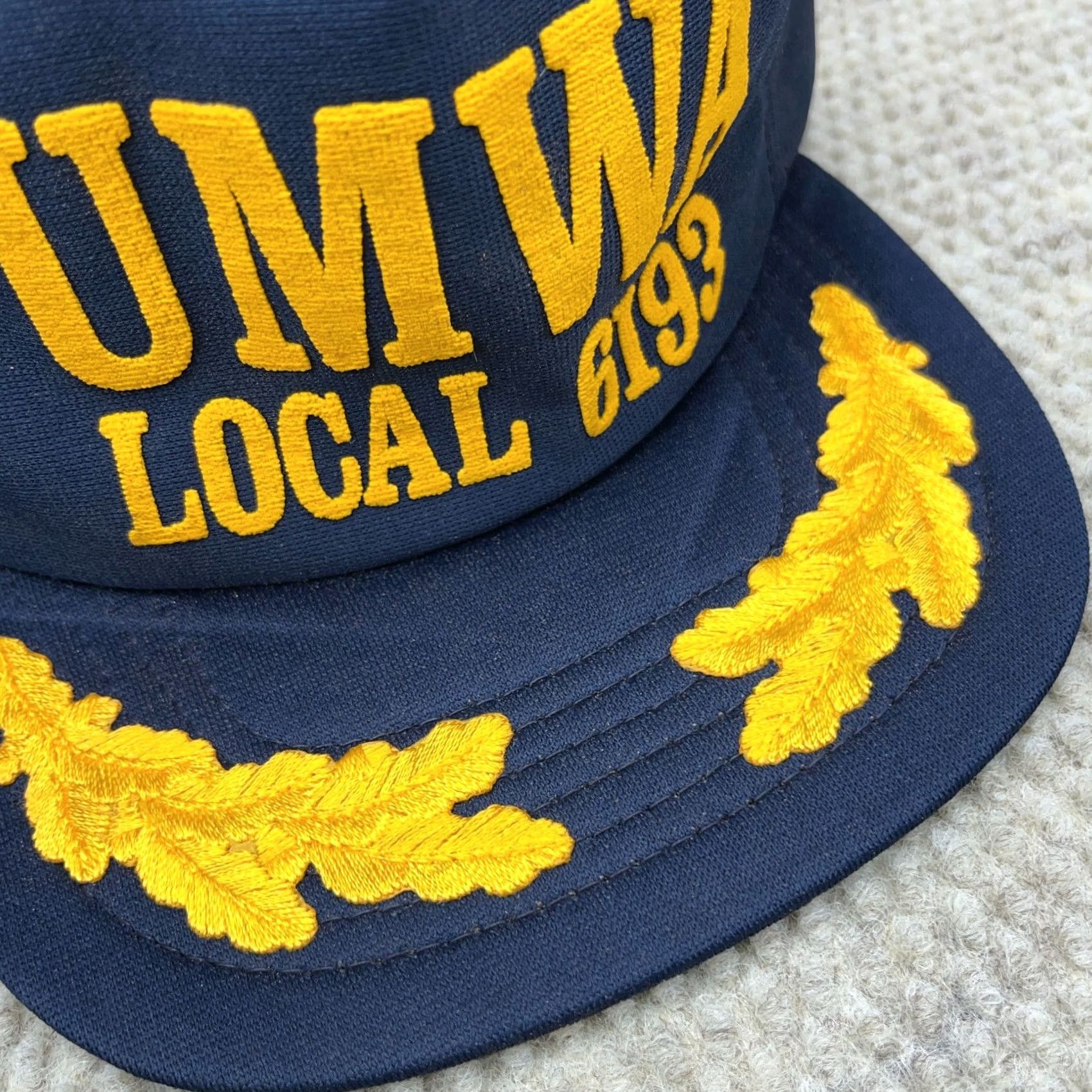 Vintage Vintage UMWA Trucker Hat Cap Mine Coal Mining Union Leafs Puffy 80s Made In USA Size ONE SIZE - 2 Thumbnail