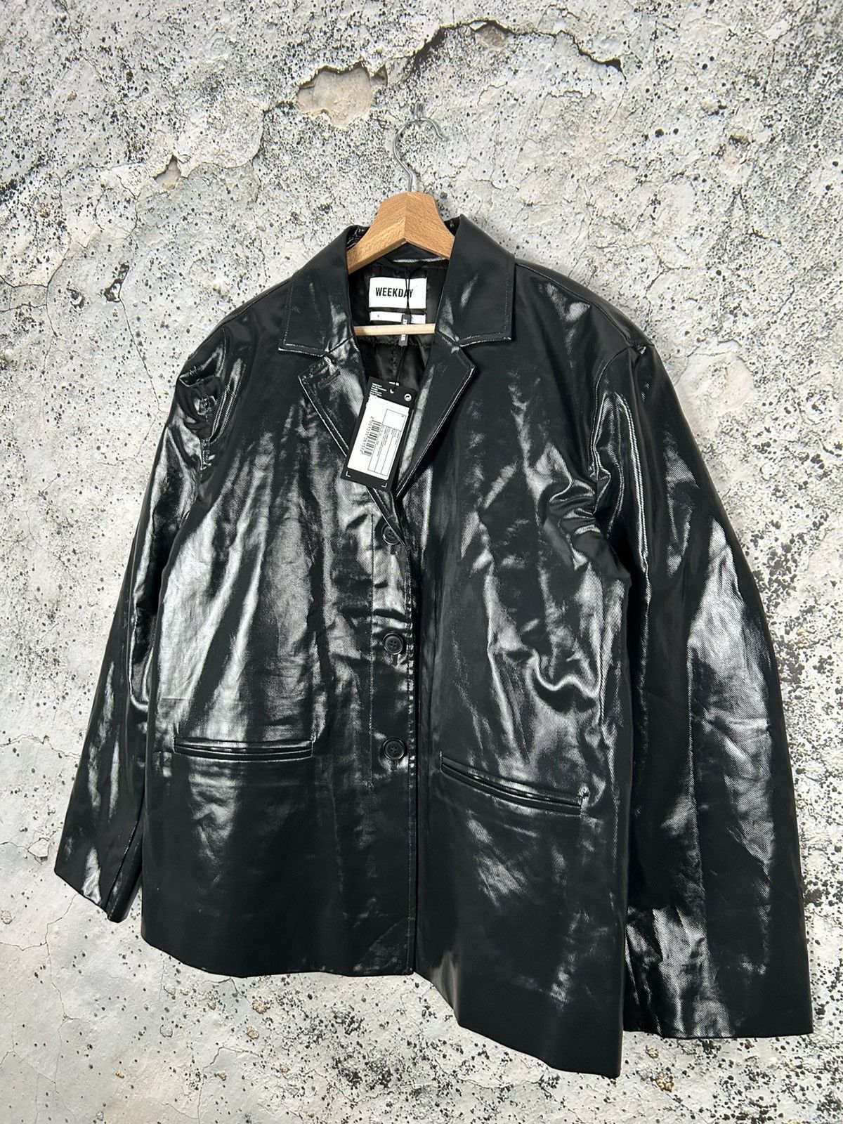 Weekday Weekday Black Leather Jacket Avantgarde Grunge Rock Punk Size US S / EU 44-46 / 1 - 2 Thumbnail