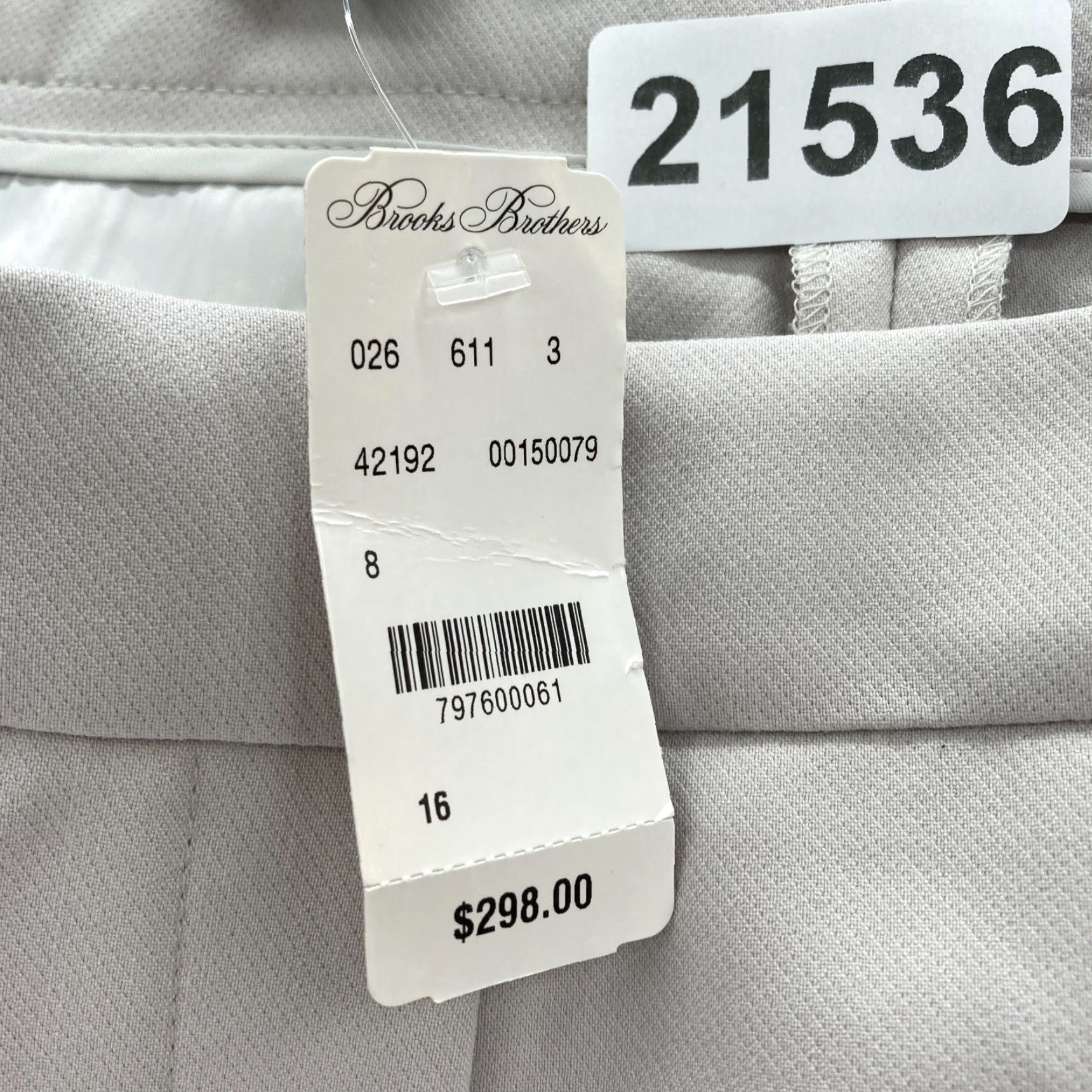 Brooks Brothers Brooks Brothers Dress Pants Women's 16 Gray Bonotto Italian Stretch Fabric Tapered Fit Regular Front Pleated Crew Pockets Size 38" / US 16 / IT 52 - 6 Thumbnail
