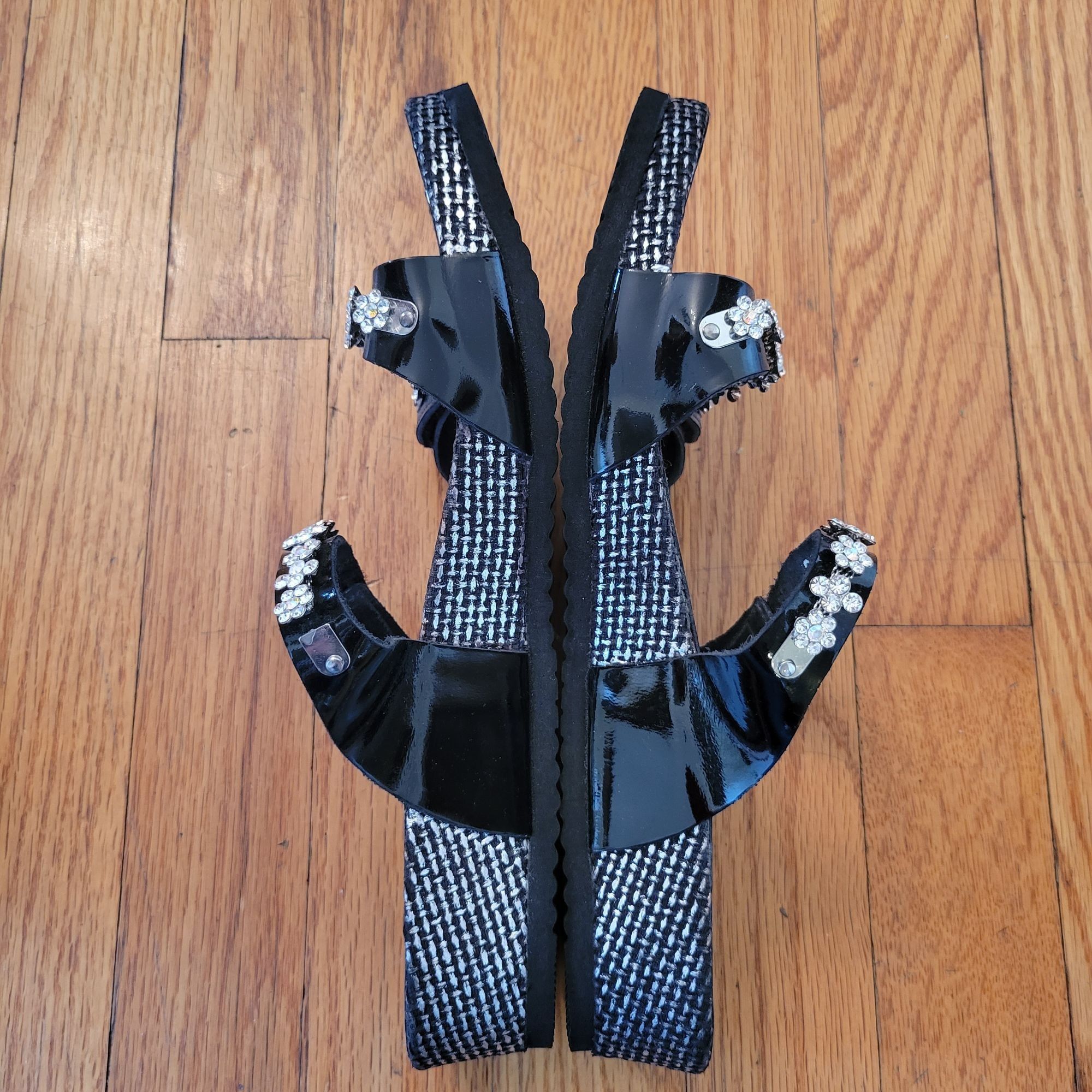 Mephisto Mephisto 10 Rhinestone Black Patent Leather Strap Platform S Size US 10 / IT 40 - 9 Thumbnail