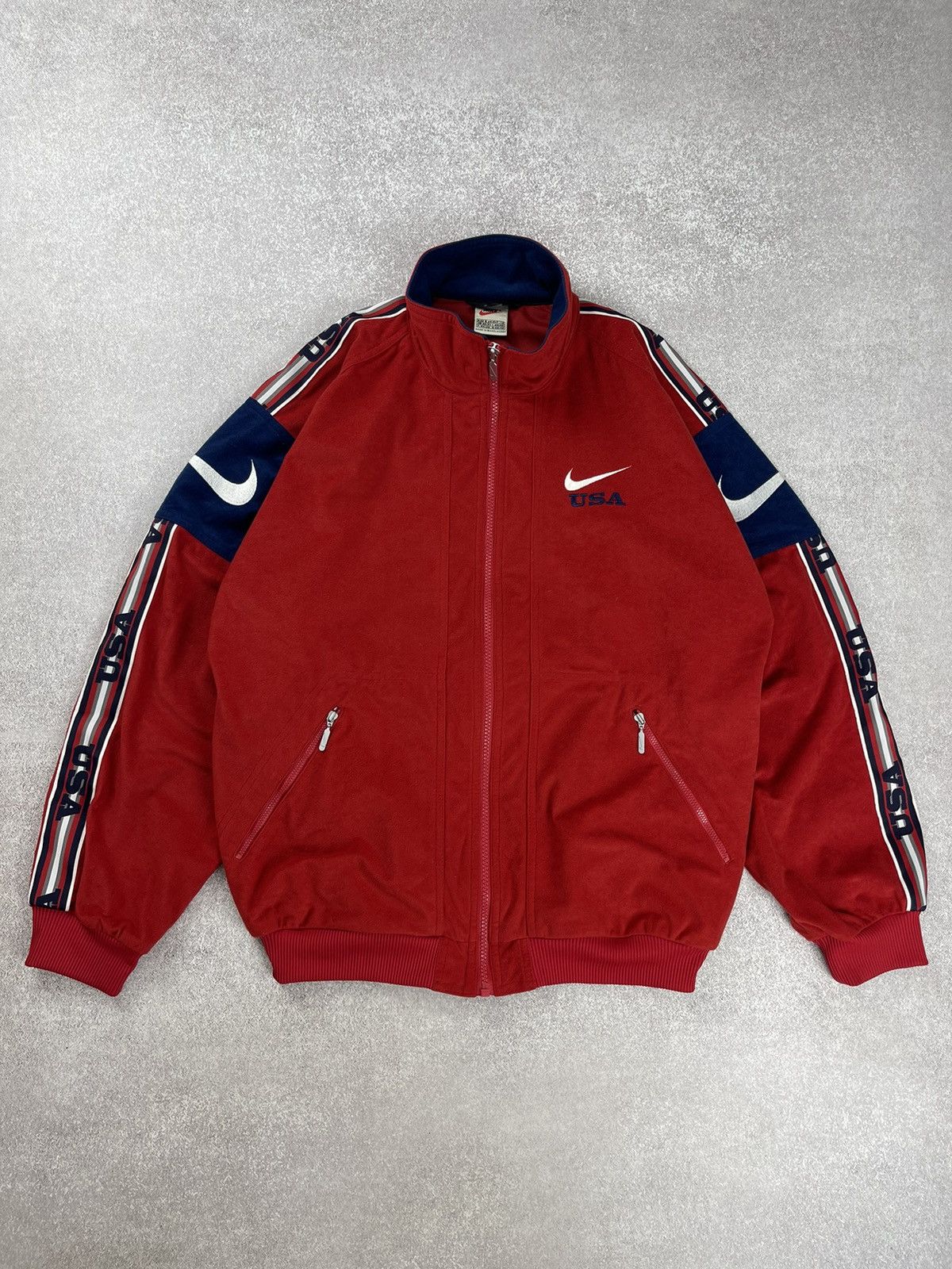 Nike × Vintage Vintage Nike USA Velvet Track Jacket Size S Size US S / EU 44-46 / 1 - 1 Thumbnail
