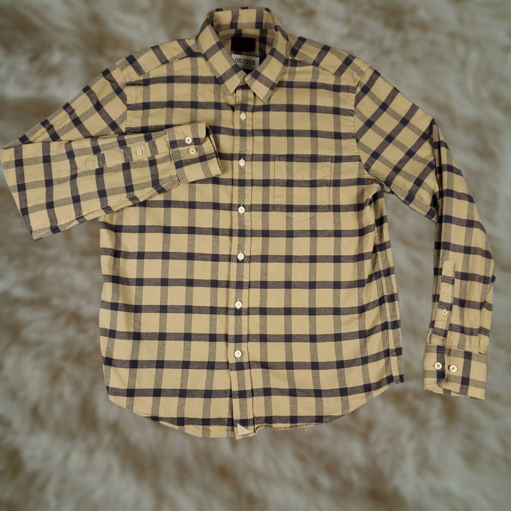 UNTUCKit UNTUCKit Shirt Mens Medium Beige Blue Check Flannel Button Up Long Sleeve Size US M / EU 48-50 / 2 - 1 Thumbnail