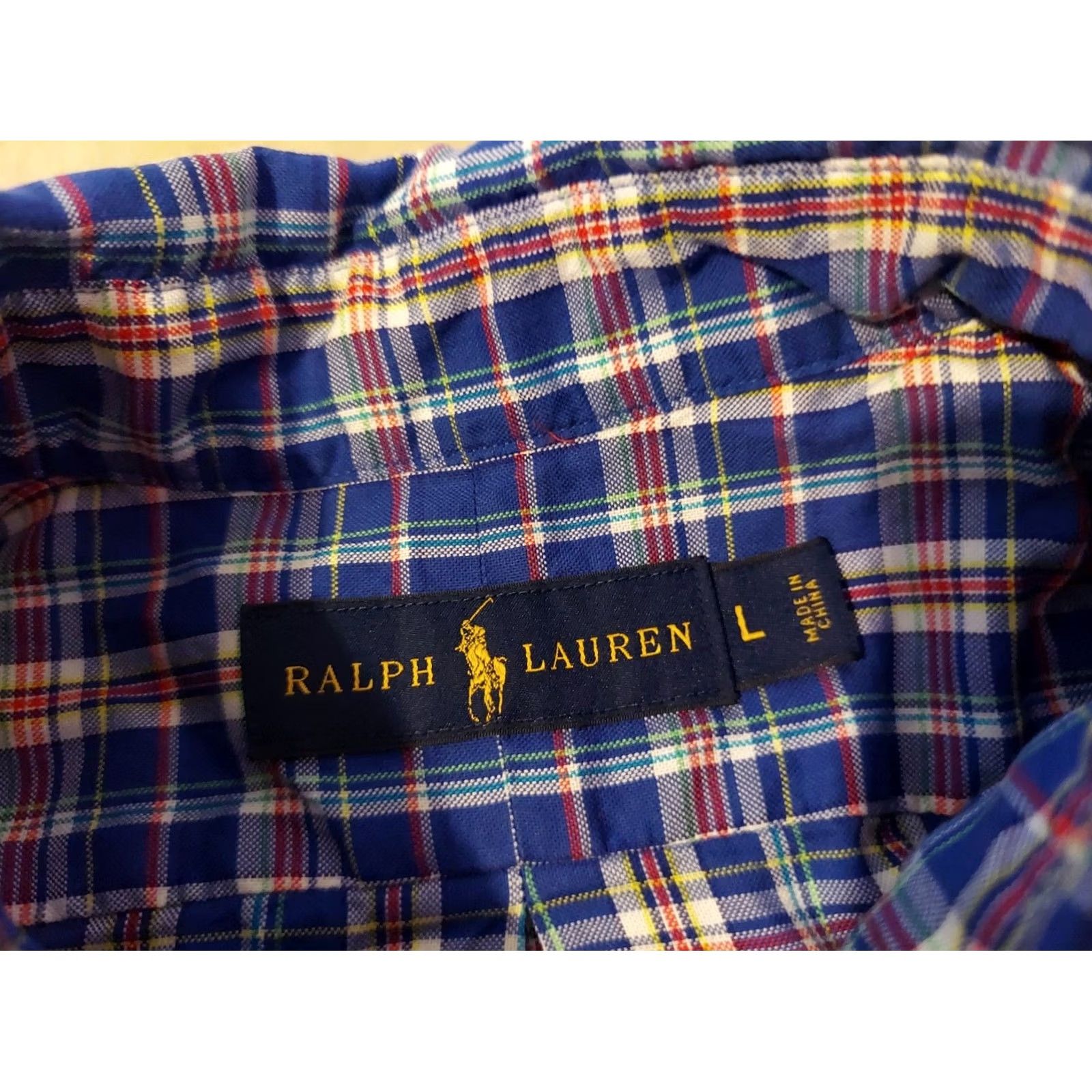 Polo Ralph Lauren Mens Polo Ralph Lauren Dress Shirt Large Blue Button Cotton Size 42R - 3 Thumbnail