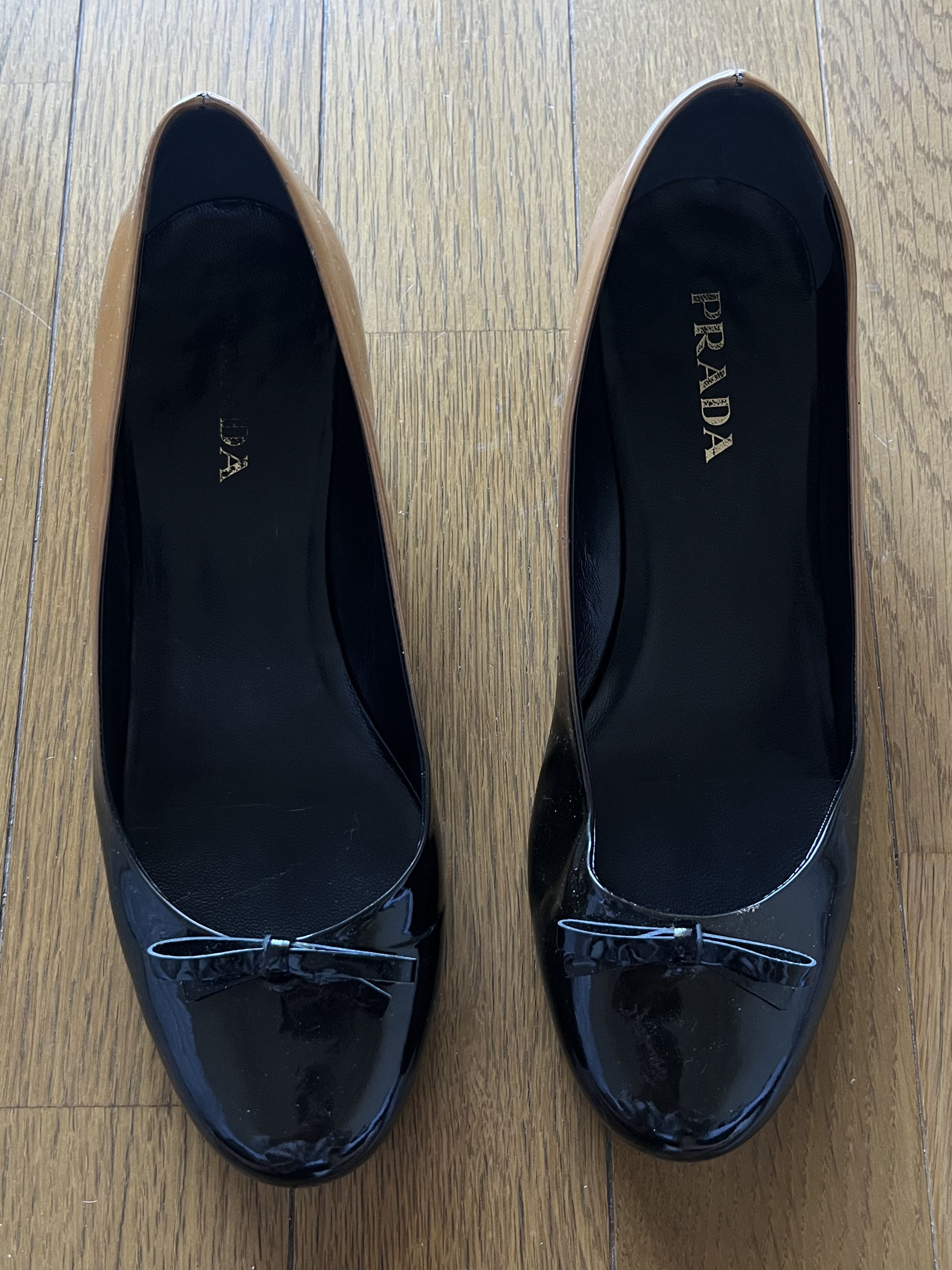 Prada Prada brown and black ballerina kitten heels with bows Size US 7 / IT 37 - 3 Thumbnail