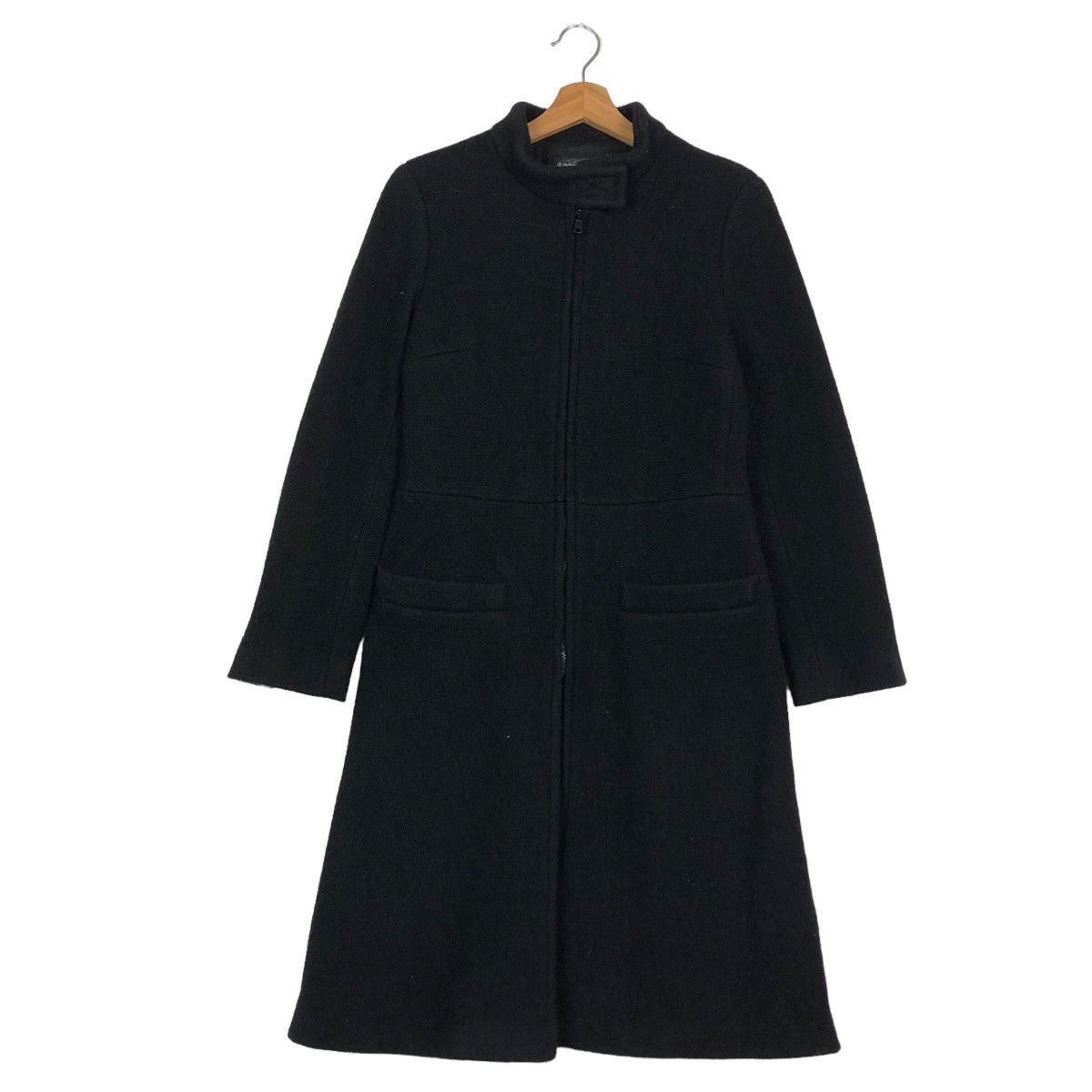 agnes b. 🔥Rich Brown - Fly Coat Herringbone Wool Long Jacket Size US M / EU 48-50 / 2 - 2 Thumbnail