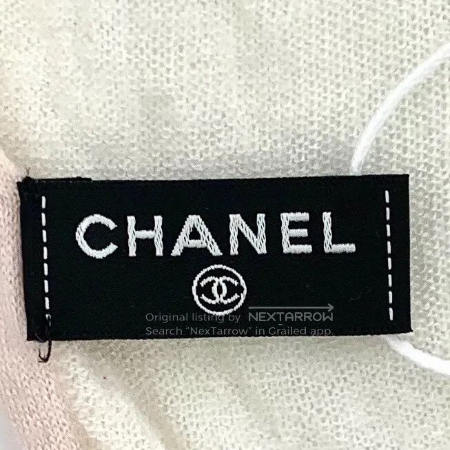 Chanel Chanel Light pink double C embroidery cashmere scarf| Size ONE SIZE - 8 Thumbnail