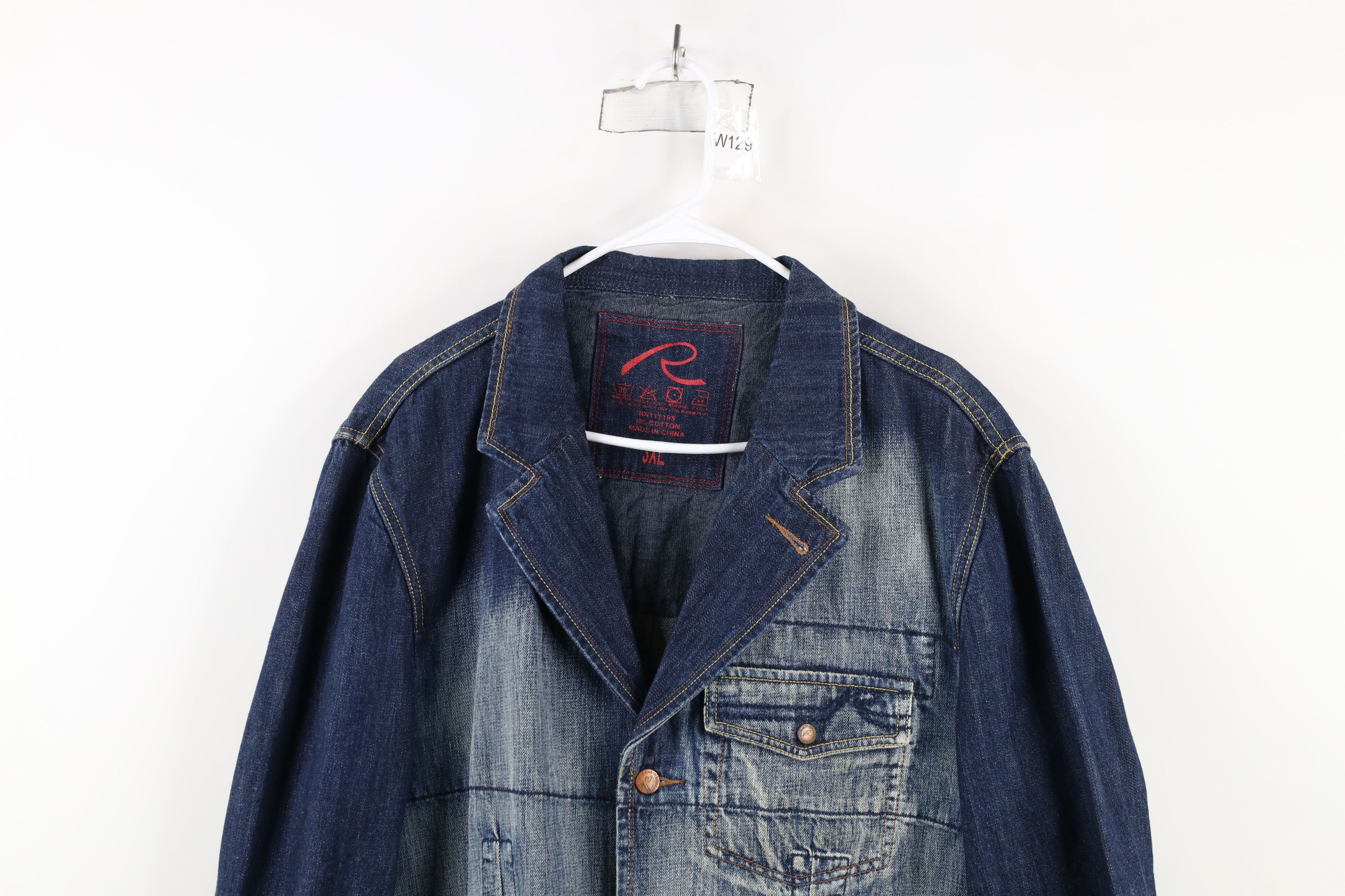 Vintage Vintage 90s Y2K Streetwear Denim Jean Blazer Jacket Blue Size US XXL / EU 58 / 5 - 2 Thumbnail