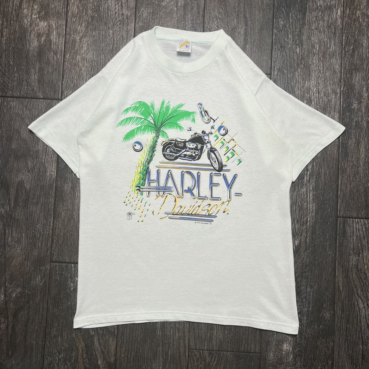 Vintage 1989 Harley Davidson palm tree t shirt Size US M / EU 48-50 / 2 - 1 Thumbnail
