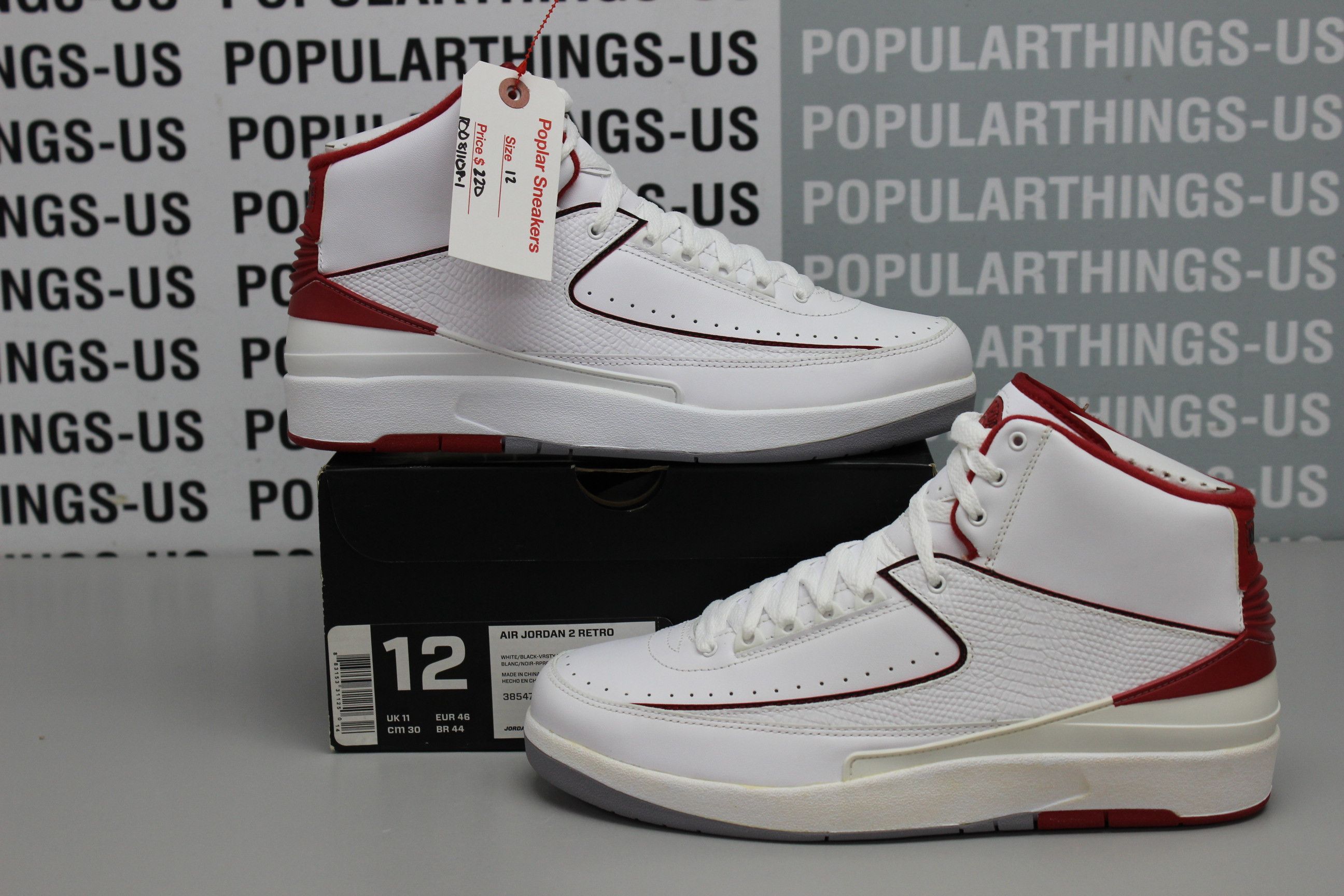 image of Air Jordan 2 Retro Chicago Home Size 12 Shoes in White Red, Men's