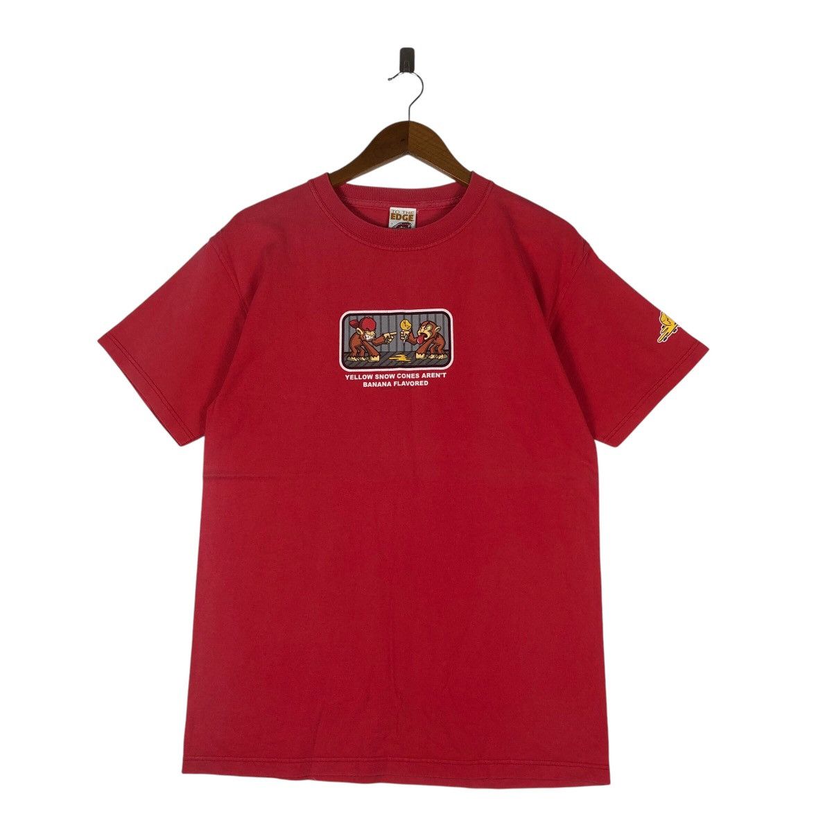 Vintage Y2K To the Edge Monkey Graphic T-Shirt Size US M / EU 48-50 / 2 - 1 Thumbnail