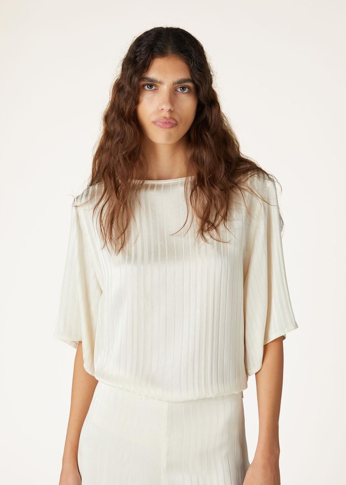 Loro Piana o1srvl11e0725 FAN8468 Mara Silk T-Shirt in White Size S / US 4 / IT 40 - 2 Thumbnail