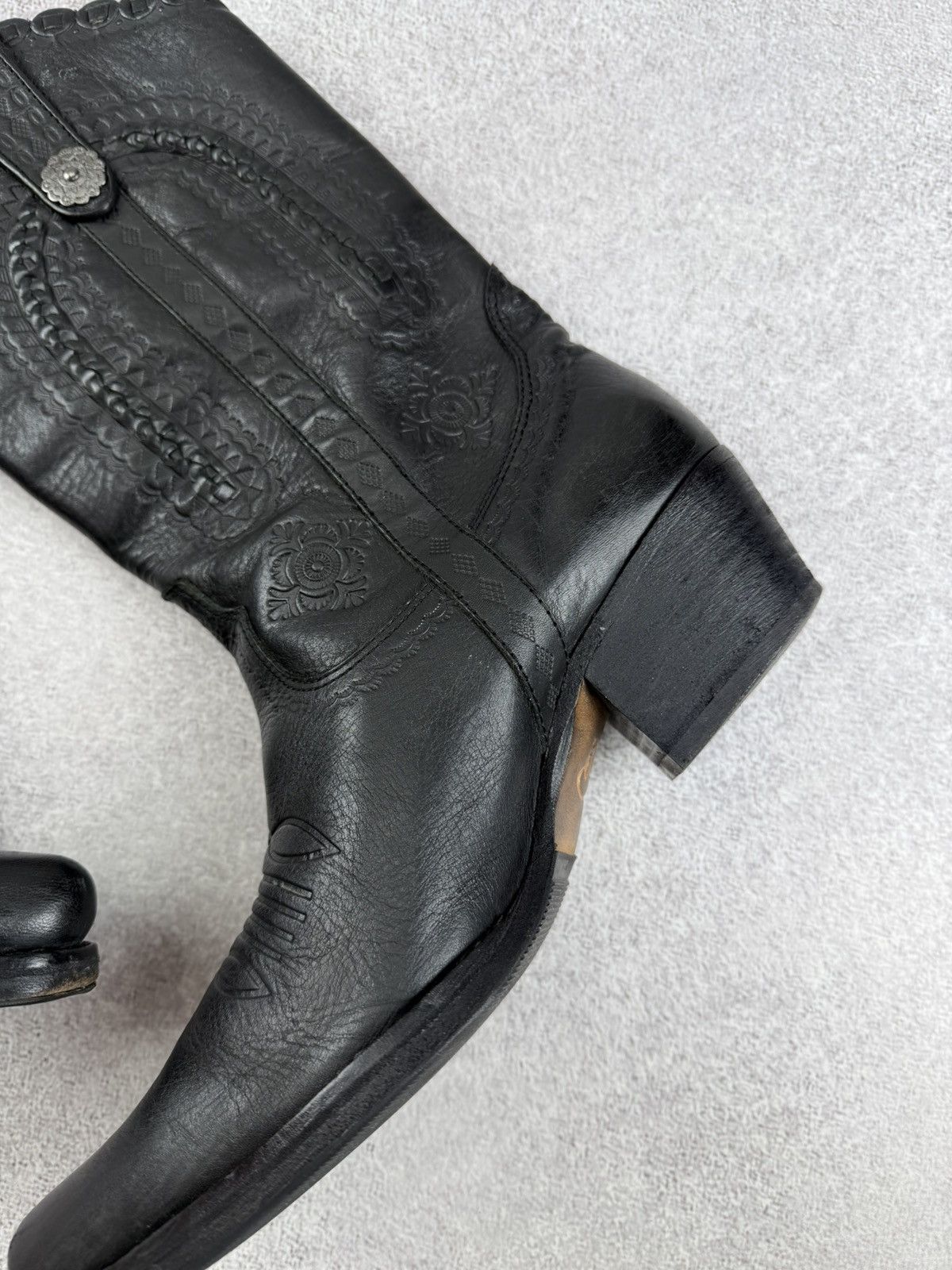 ASH Ash Black Leather Cowboy Western Boots Size 37 Size US 7 / IT 37 - 7 Thumbnail