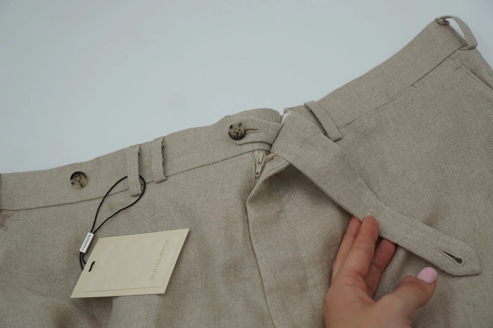 Suitsupply Men Suitsupply Pants 100% Pure Linen Blake Flat Front US46 Size 46R - 3 Thumbnail