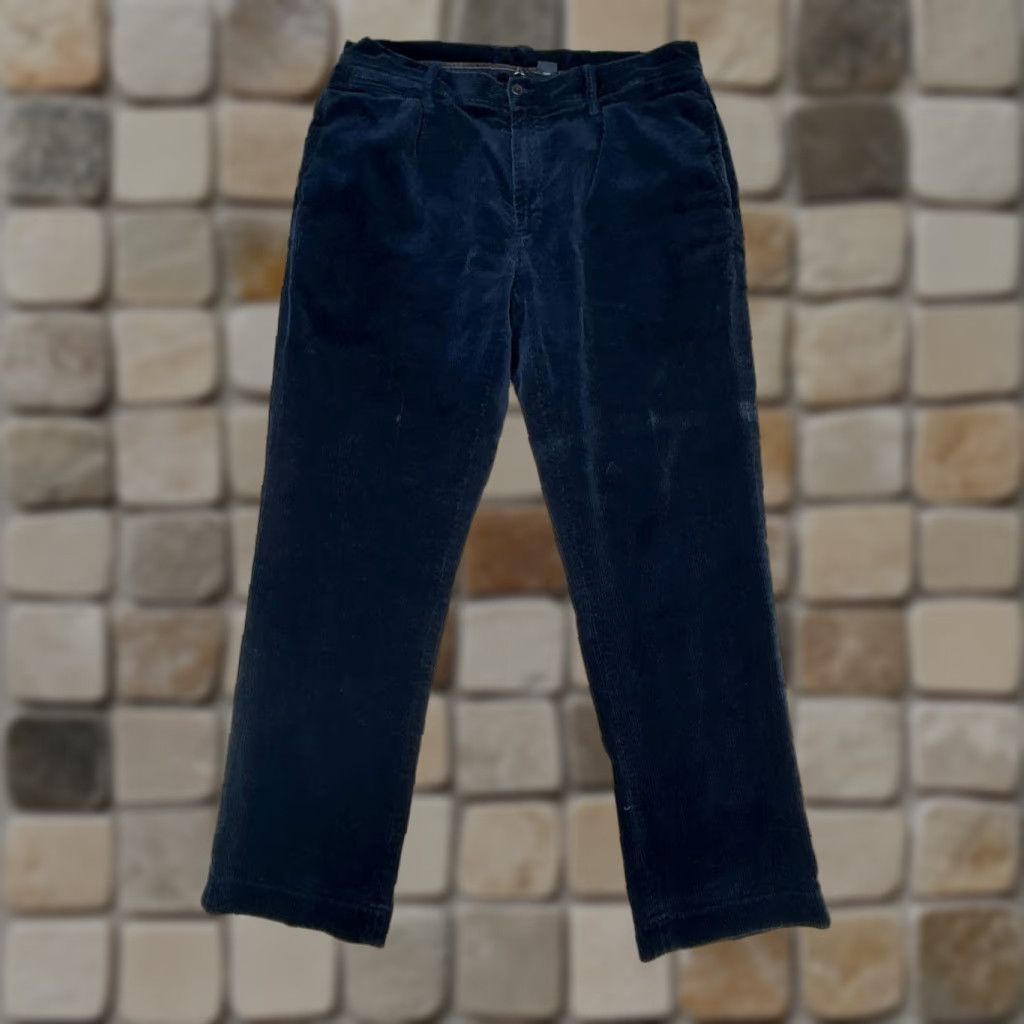 Pendleton VINTAGE Pendleton Pants Mens 38 Navy Blue Cotton Corduroy Straight Leg 38x32 Navy Corduroy Dress Pants Mens 38x32 Size US 38 / EU 54 - 1 Thumbnail