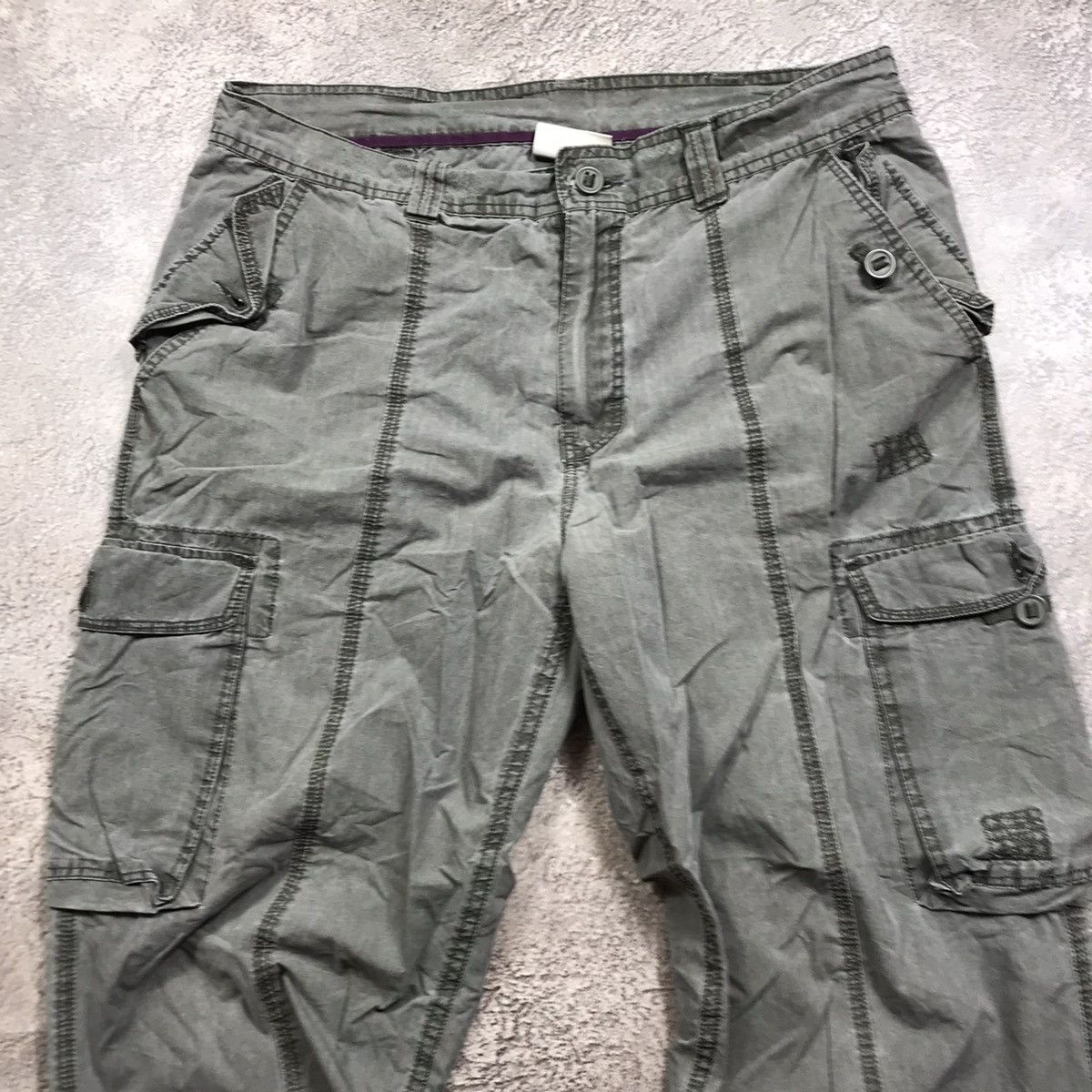 Vintage Vintage 90s Baggy Cargo Pants Faded Grey Workwear Streetwear Size US 36 / EU 52 - 5 Thumbnail