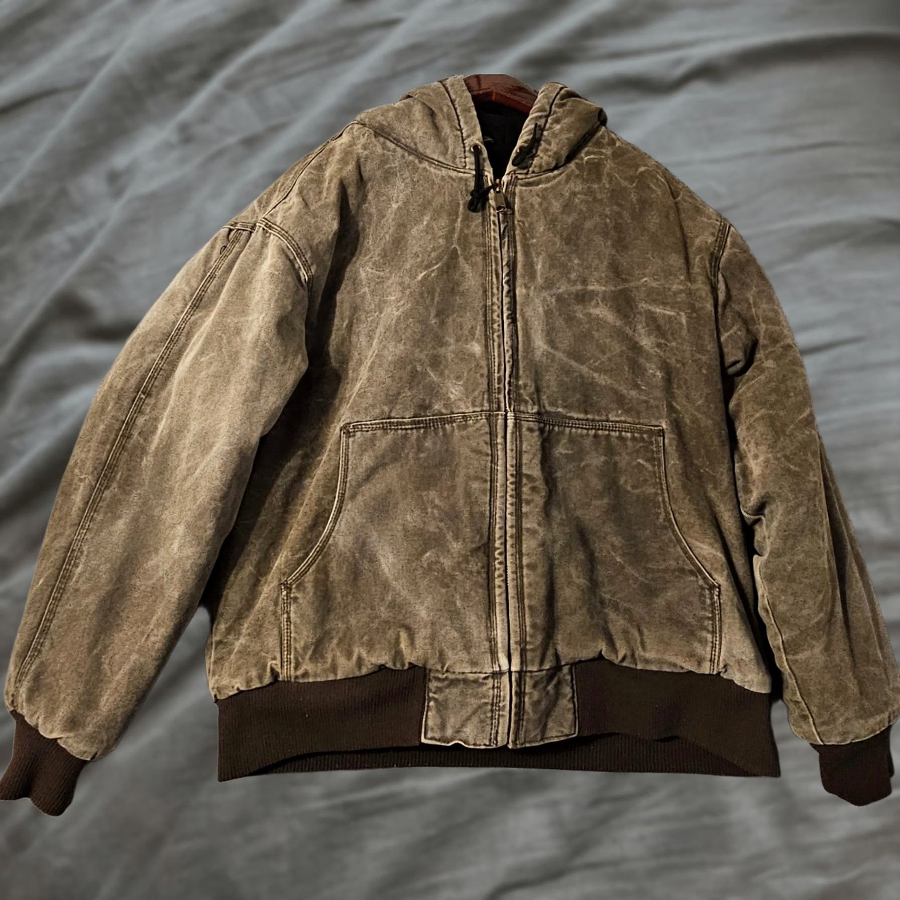 Vintage Cabelas Outdoor Gear Jacket Hooded Quilted Lined Brown Canvas Work Large Mens Size US L / EU 52-54 / 3 - 1 Thumbnail