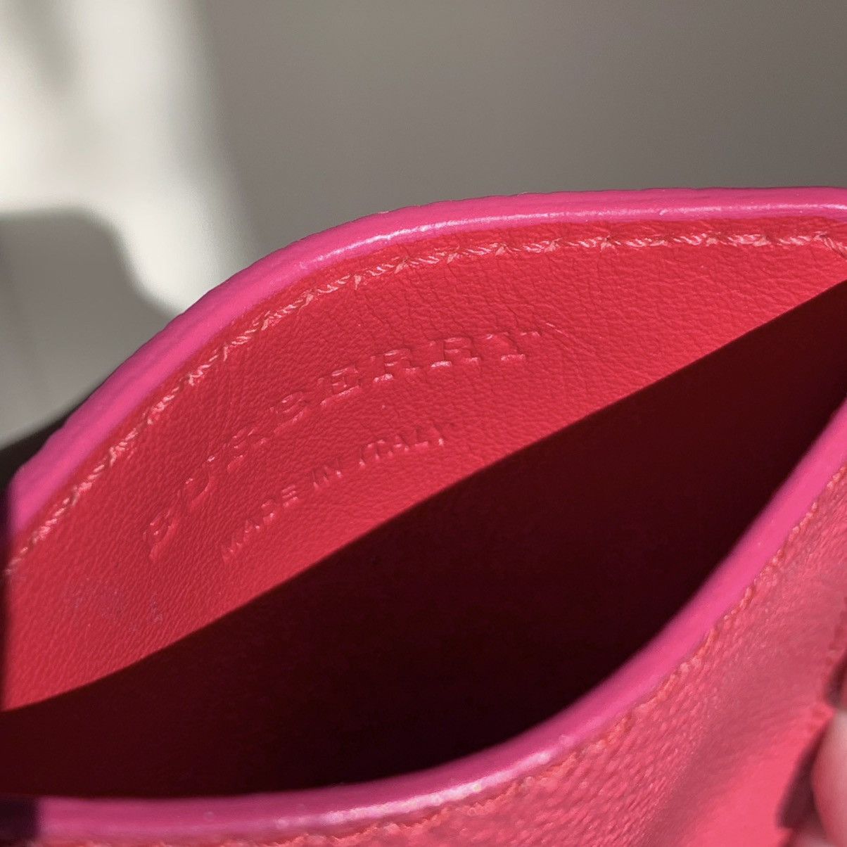 Burberry Burberry pink leather pouch with card slot Size ONE SIZE - 4 Thumbnail