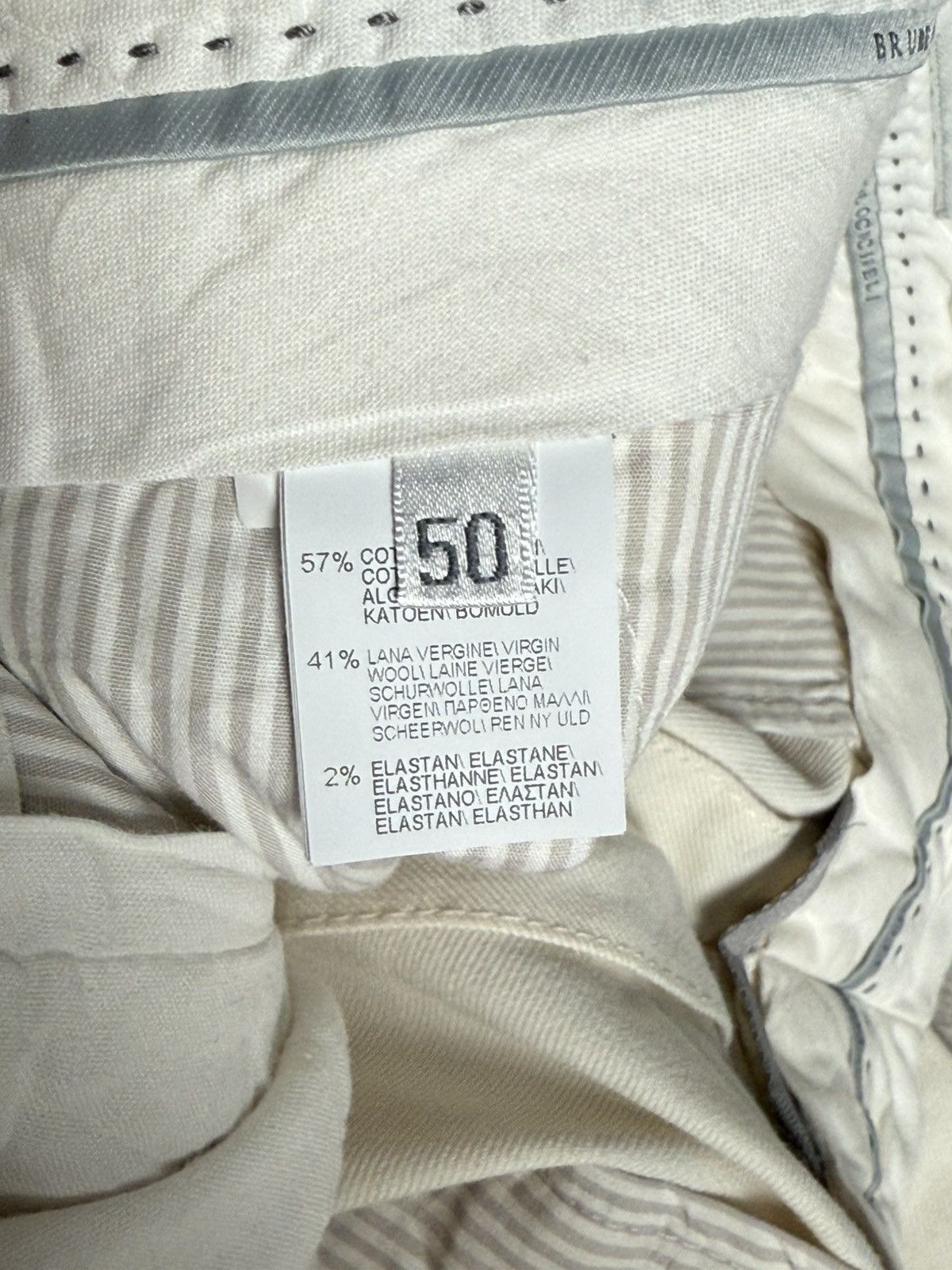 Brunello Cucinelli Brunello Cucinelli Cream Trousers Size 50L - 3 Thumbnail