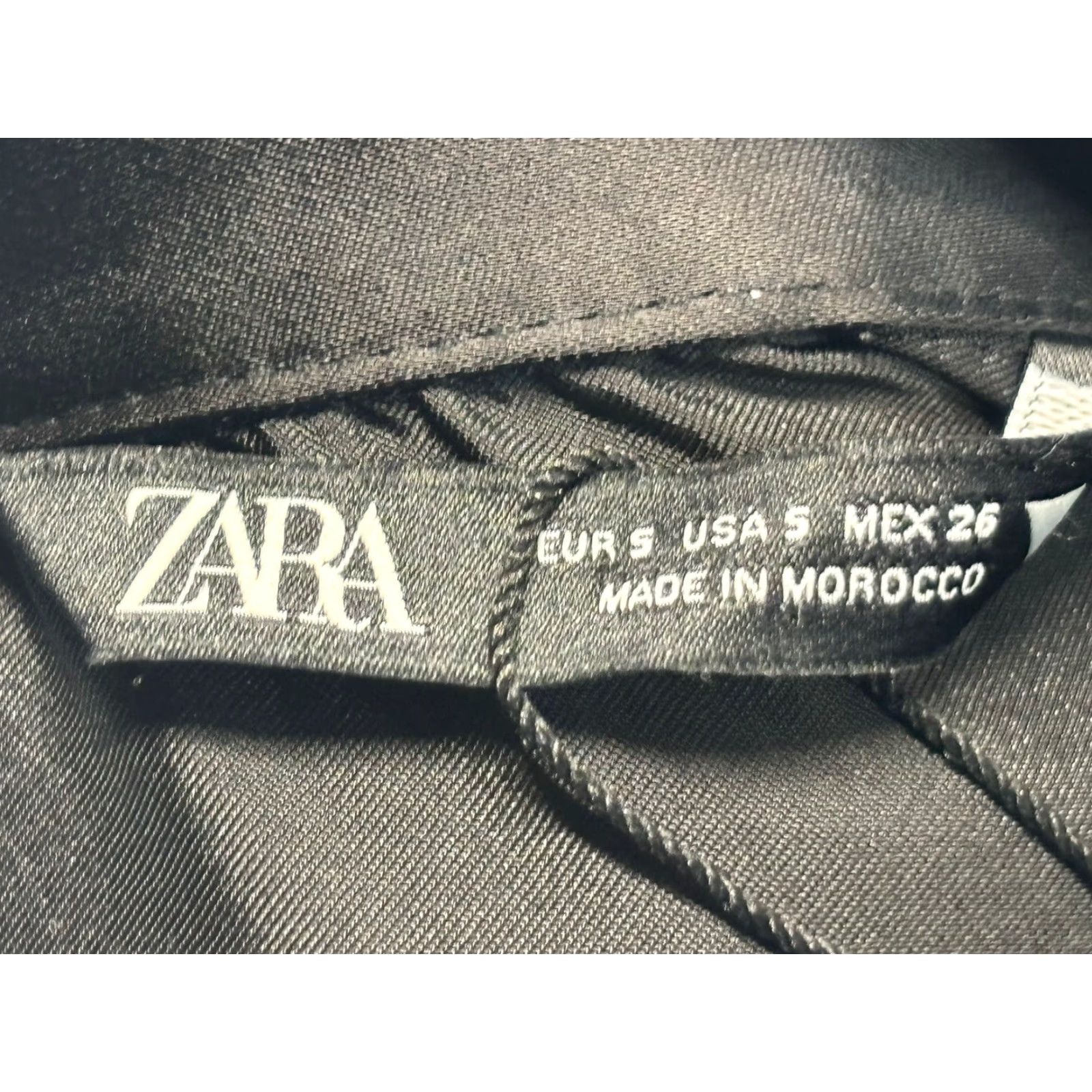 Zara Zara Shirt Dress Black Satin Sz Small Plunging Vneck Ruched Sides NEW! Size S / US 4 / IT 40 - 7 Thumbnail