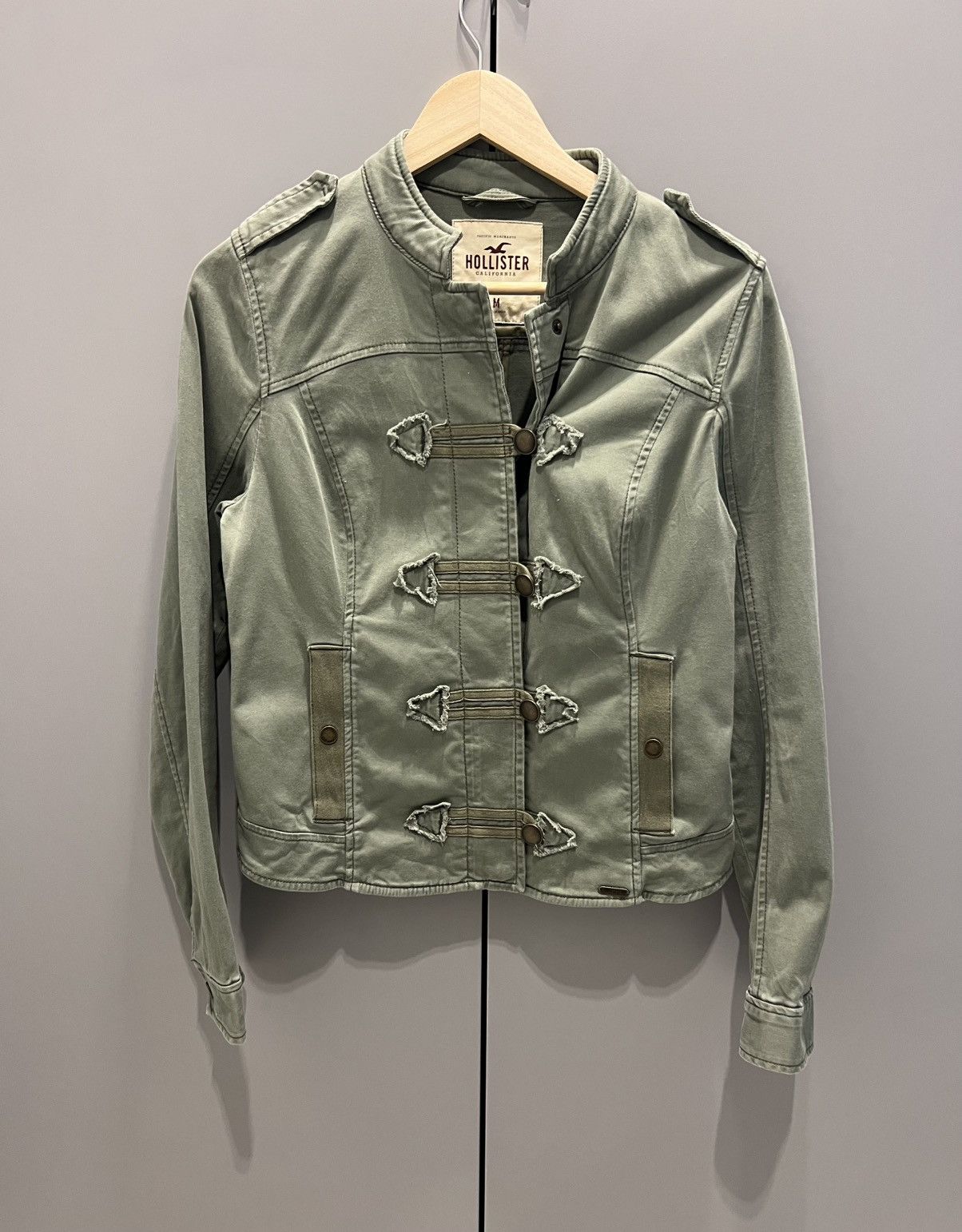 Hollister Hollister Olive Green Stretch Field Jacket Military Style Size M / US 6-8 / IT 42-44 - 15 Thumbnail