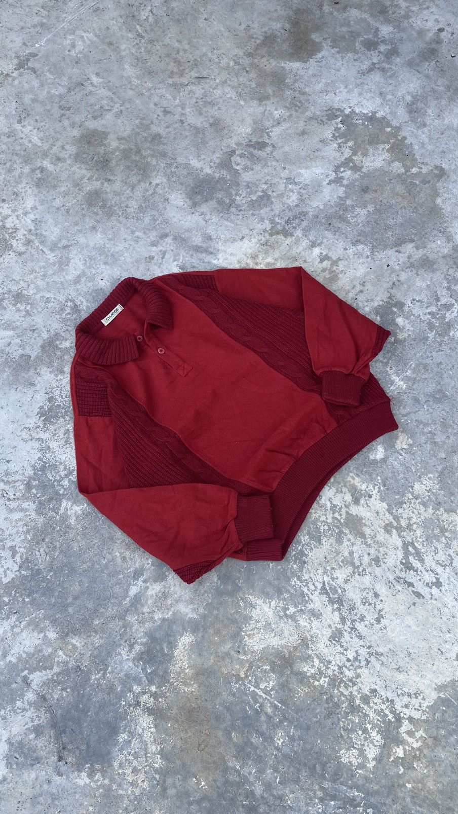 Designer × Vintage Charge by Arnold Palmer Cable Knit Collar Sweater 90s Size US L / EU 52-54 / 3 - 2 Thumbnail