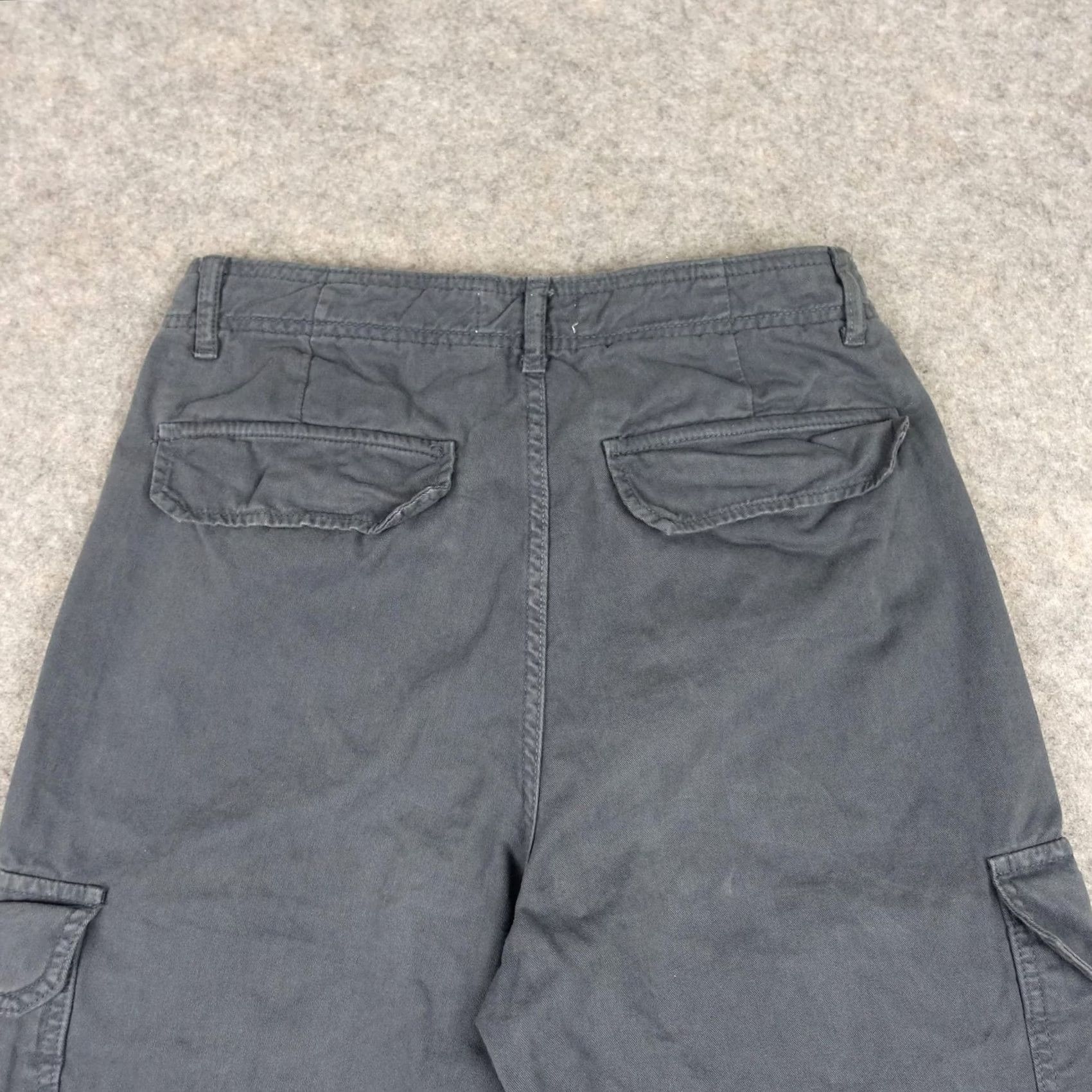Zara Zara Cargo Pants Womens 6 Gray Cotton Twill Cargo Pockets Straight Leg Casual Size 28" / US 6 / IT 42 - 6 Thumbnail